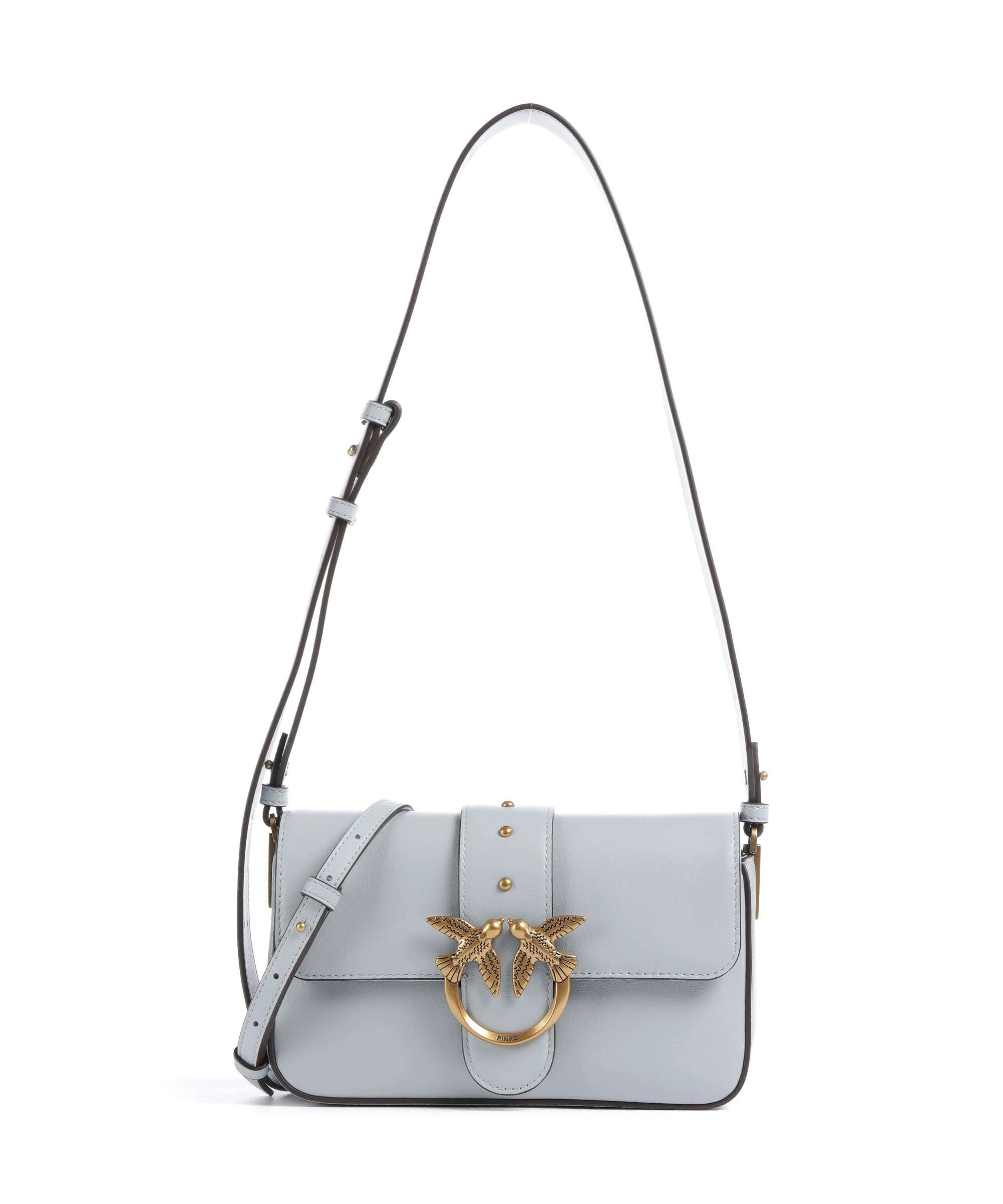 Pinko Love One Mini Slouchy Schoudertas azzurro celeste/antique gold