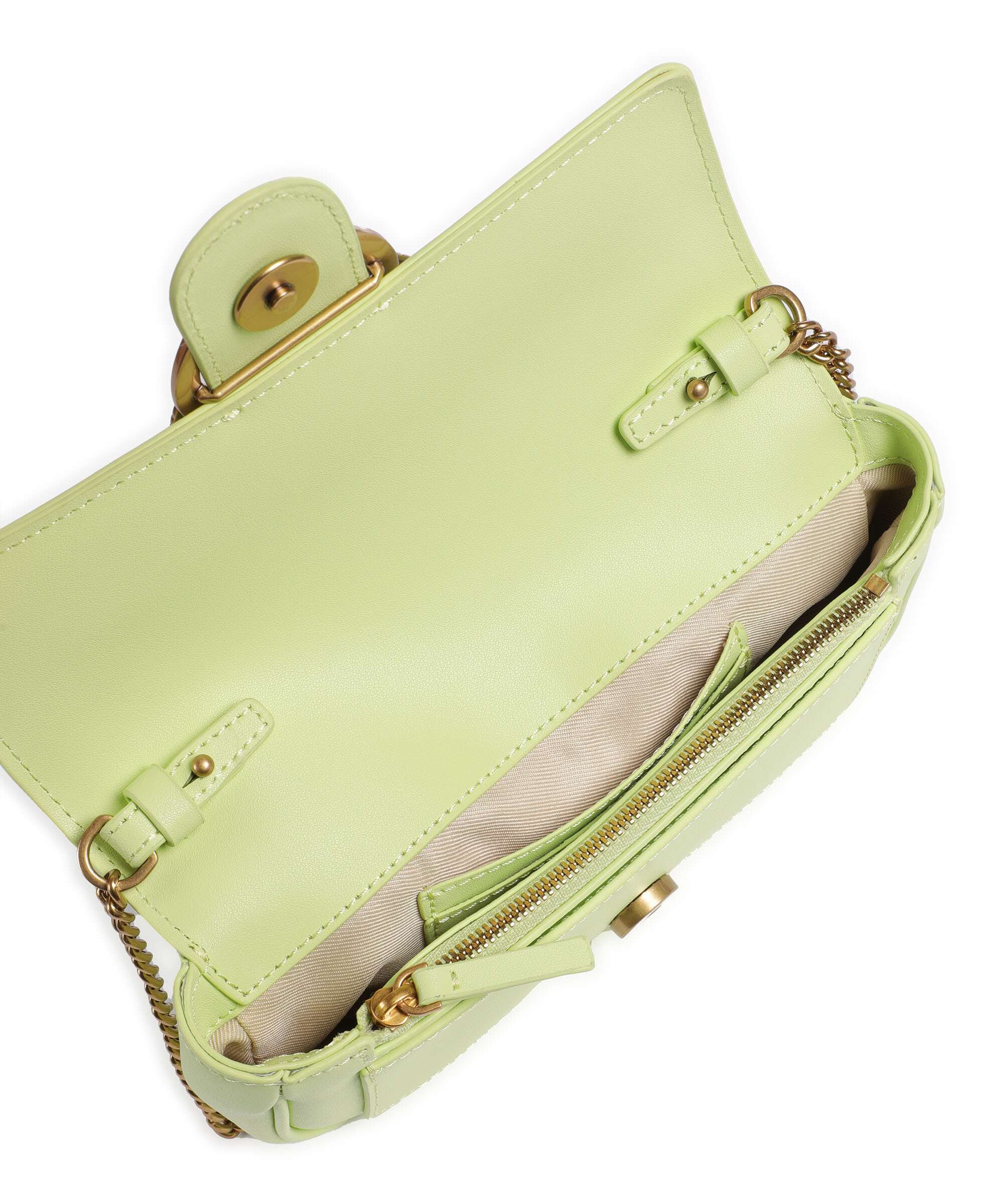 Pinko Love One Pocket Crossbody tas pistacchio/antique gold - Image 6
