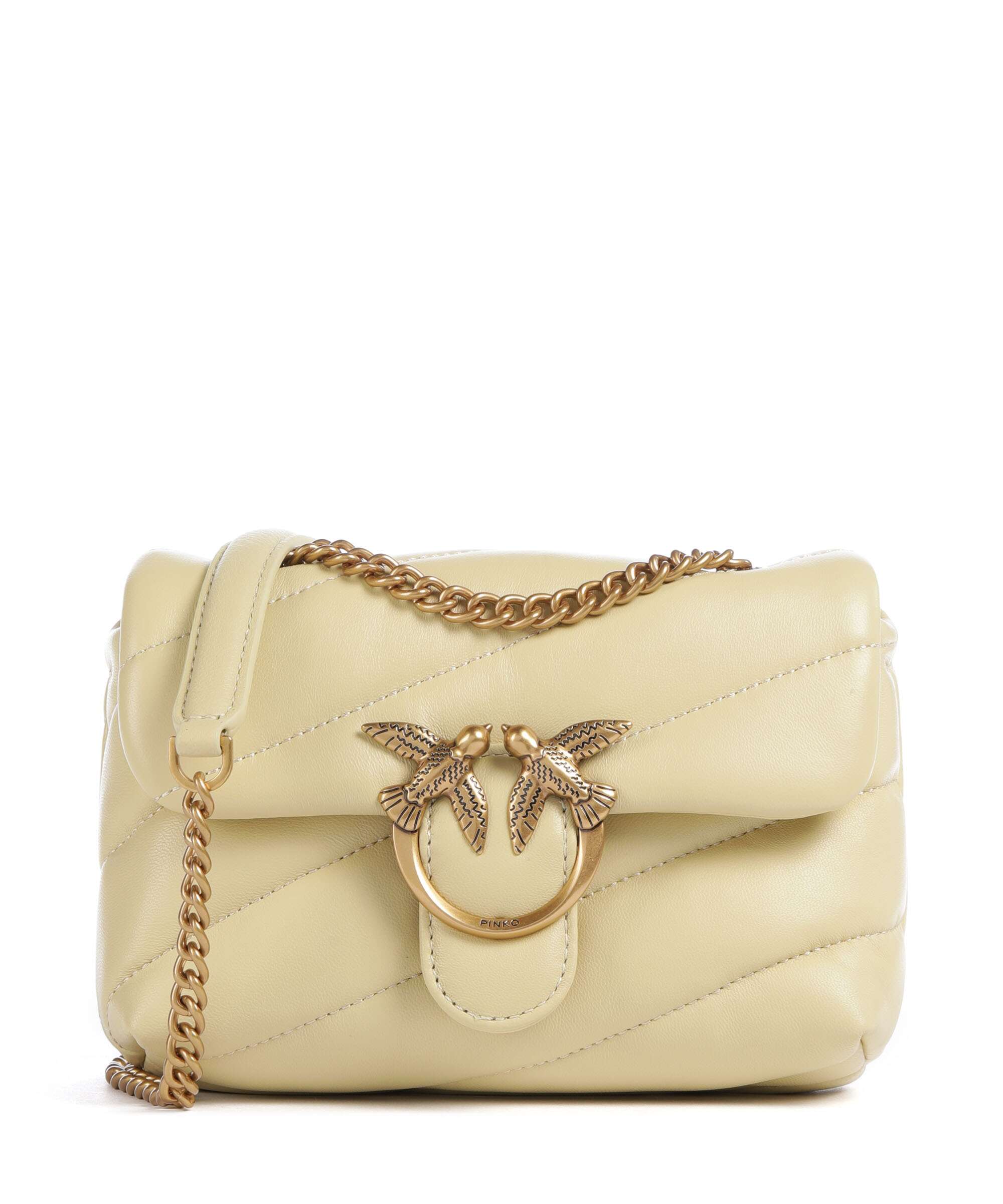 Pinko Love Puff Baby Schoudertas giallo vaniglia/antique gold