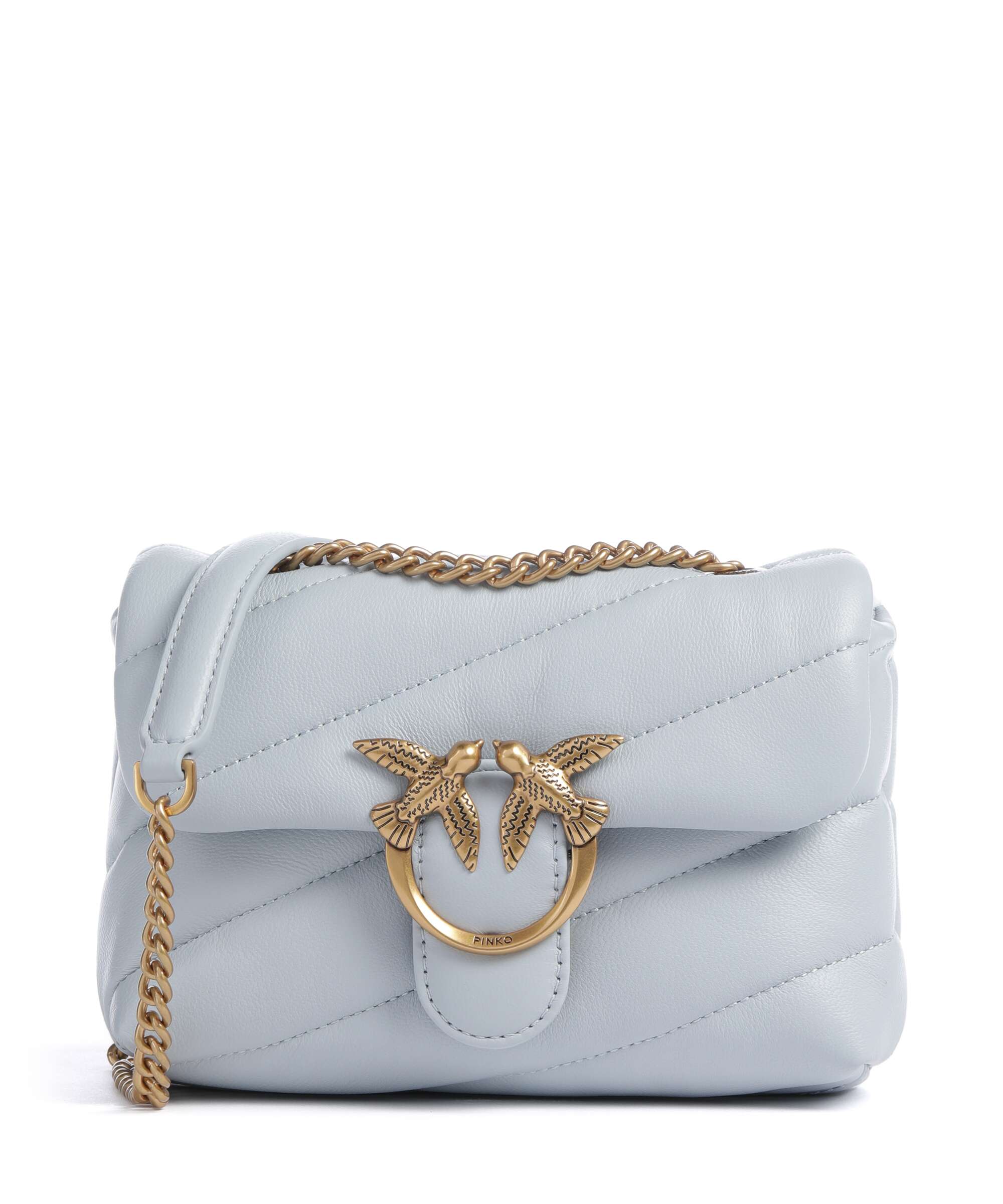 Pinko Love Puff Baby Schoudertas azzurro celeste/antique gold