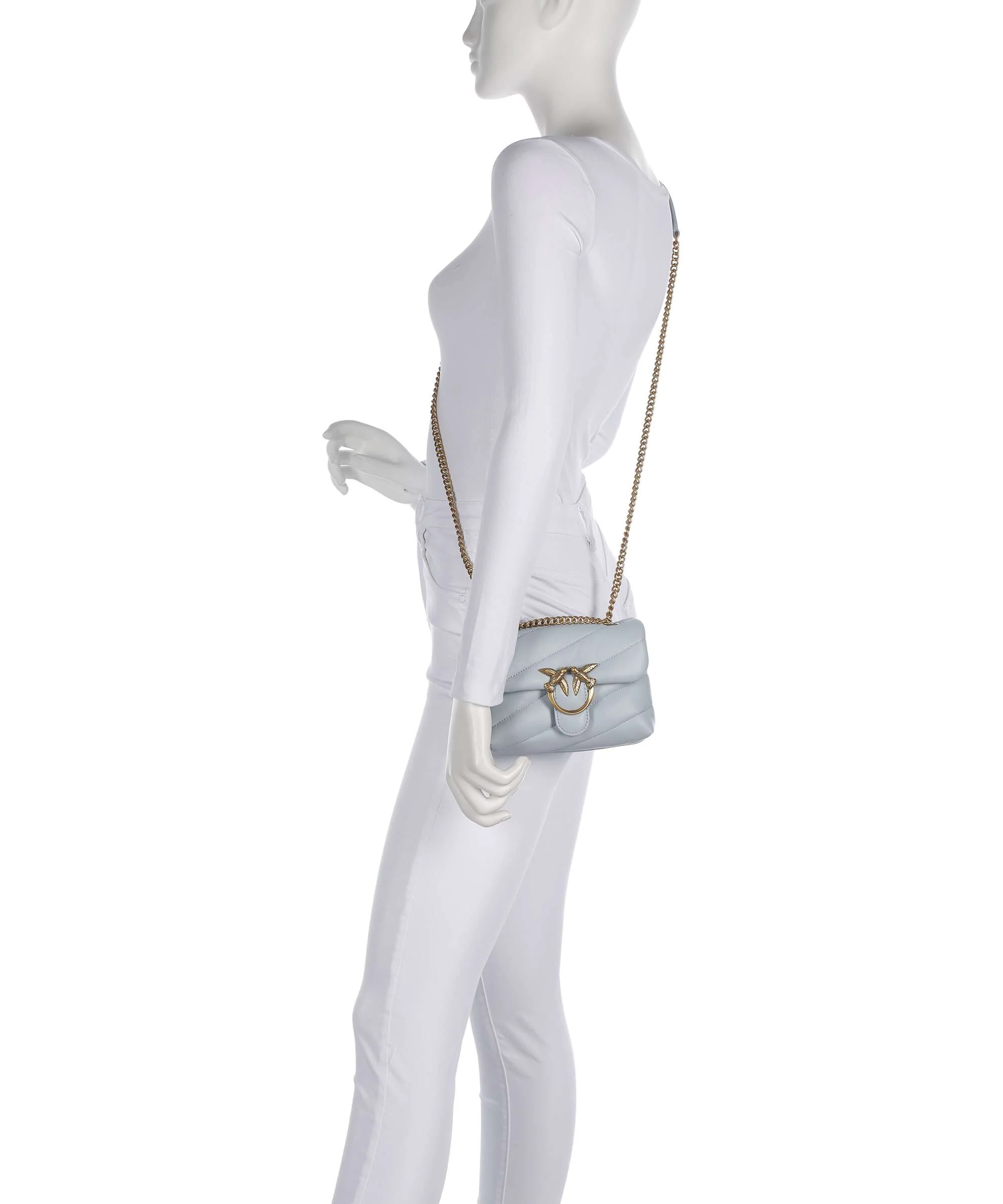 Pinko Love Puff Baby Schoudertas azzurro celeste/antique gold - Image 3