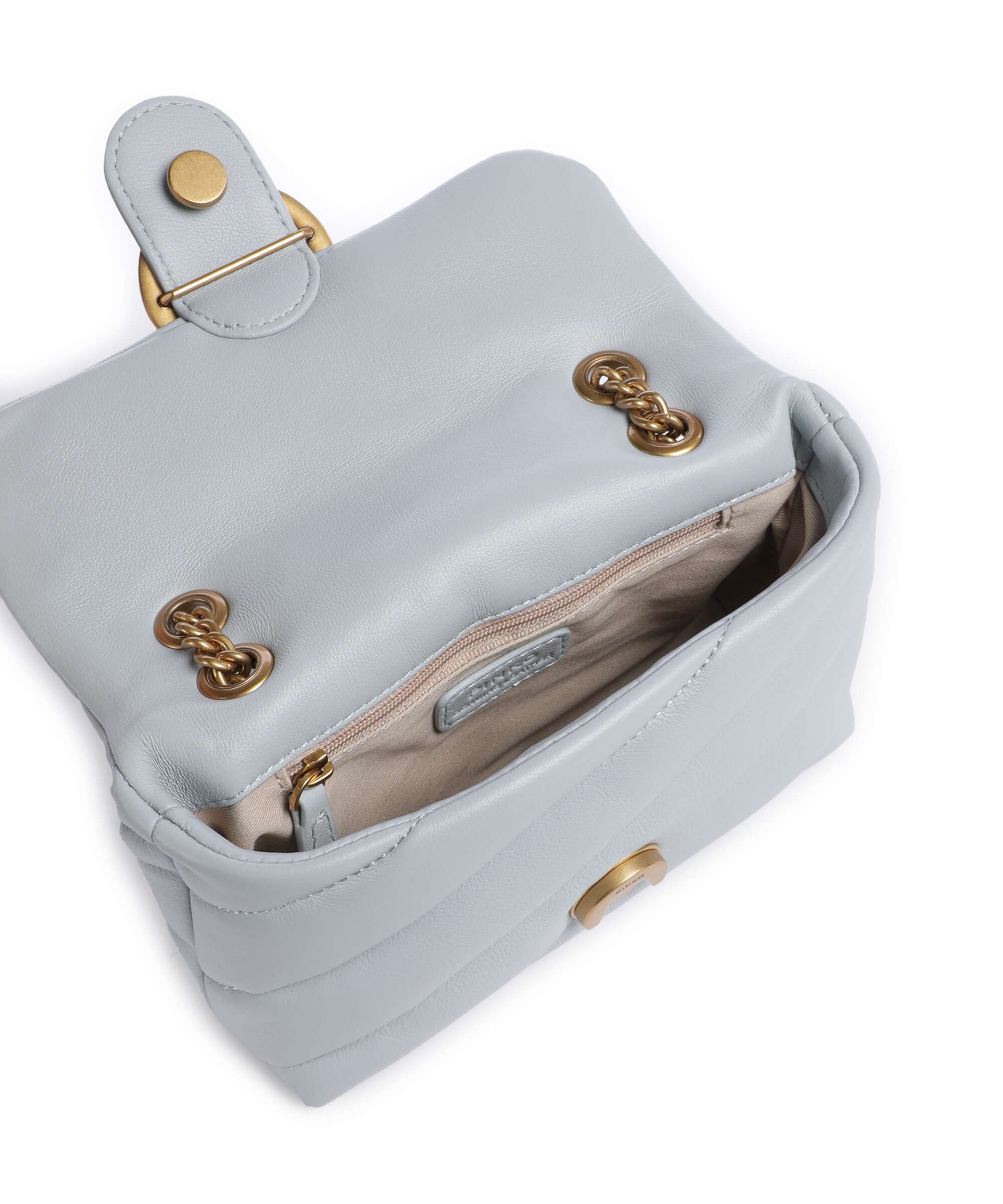 Pinko Love Puff Baby Schoudertas azzurro celeste/antique gold - Image 6