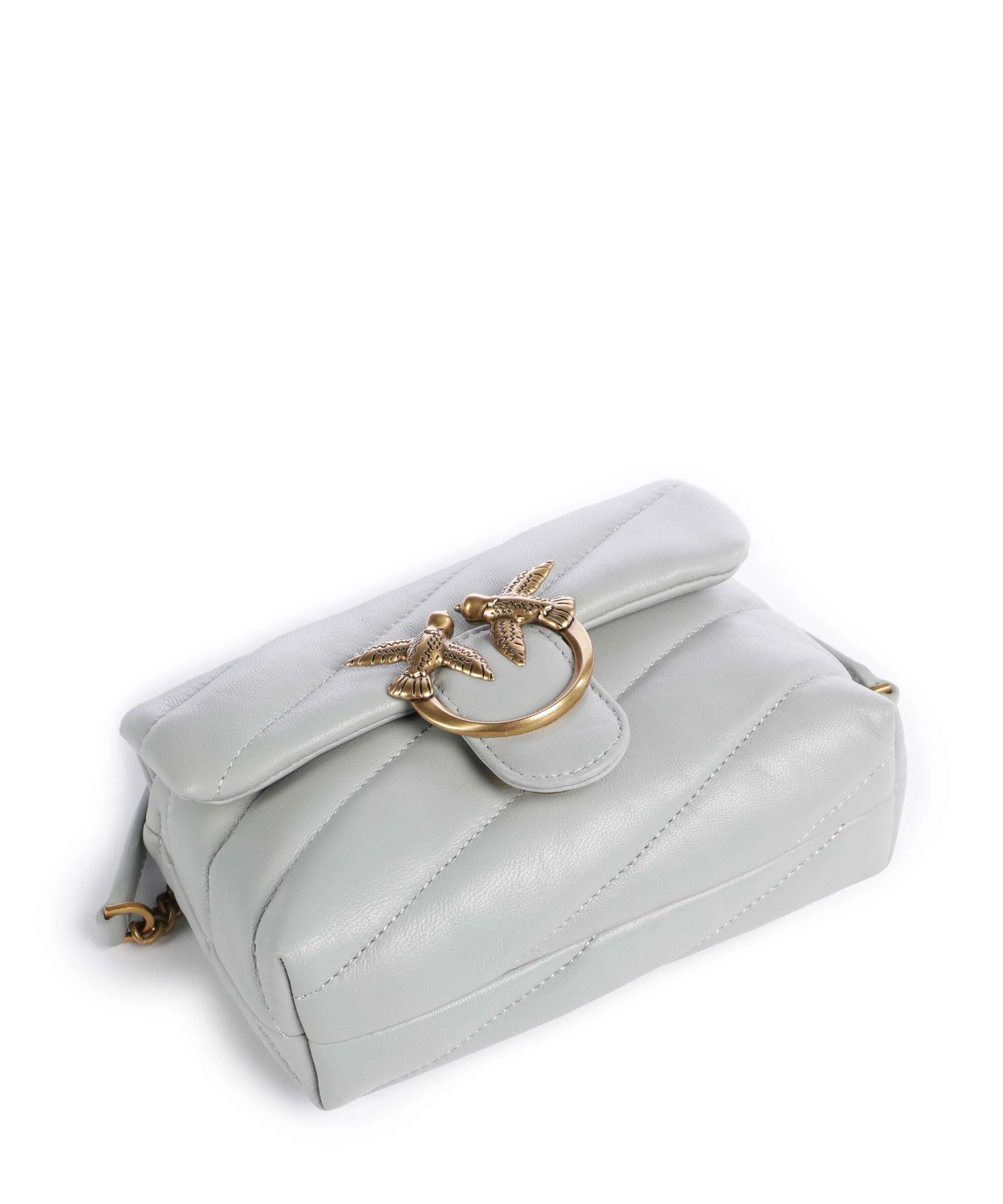 Pinko Love Puff Baby Schoudertas grigio perla/antique gold - Image 6