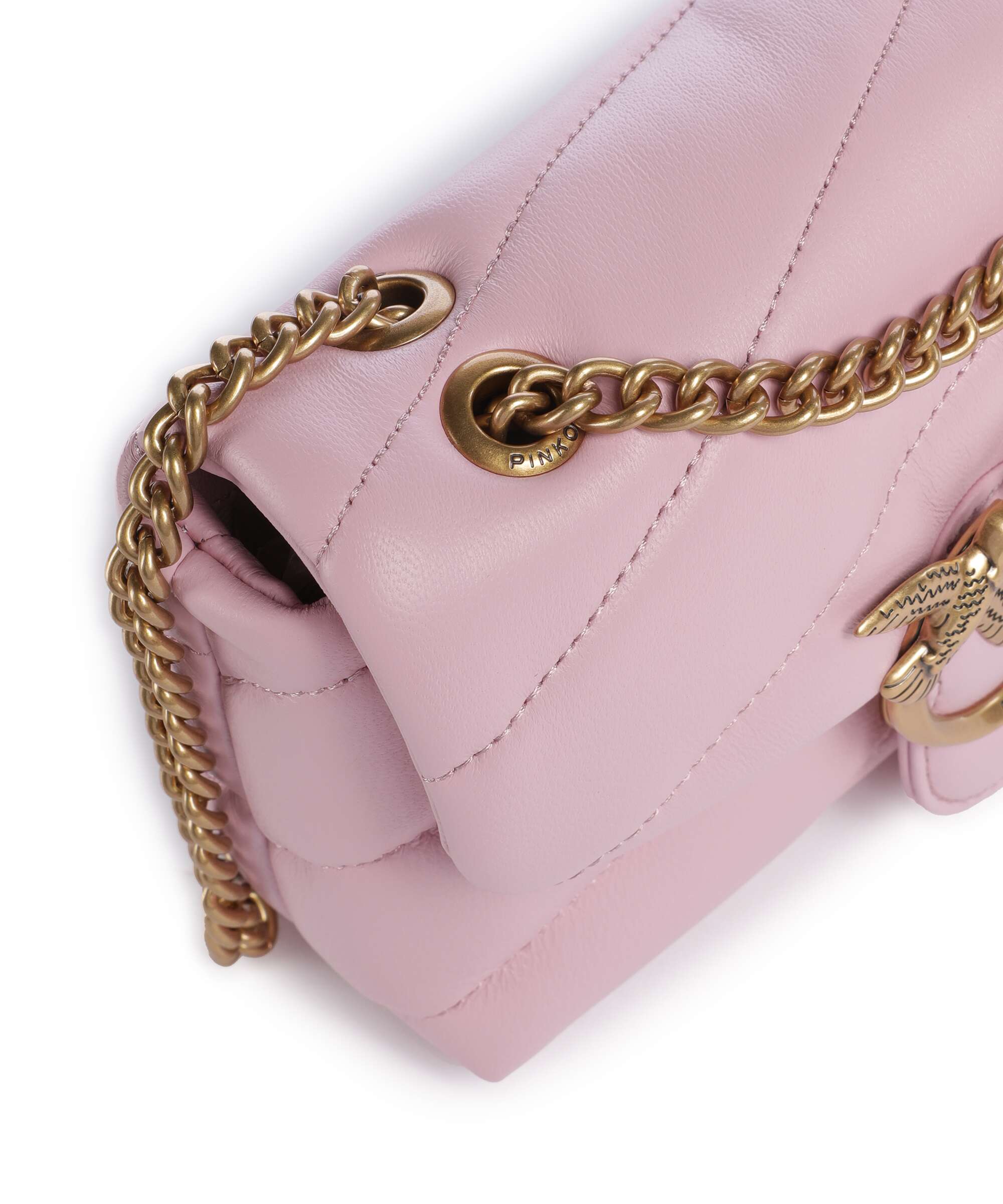 Pinko Love Puff Baby Schoudertas rosa chiaro/antique gold - Image 5