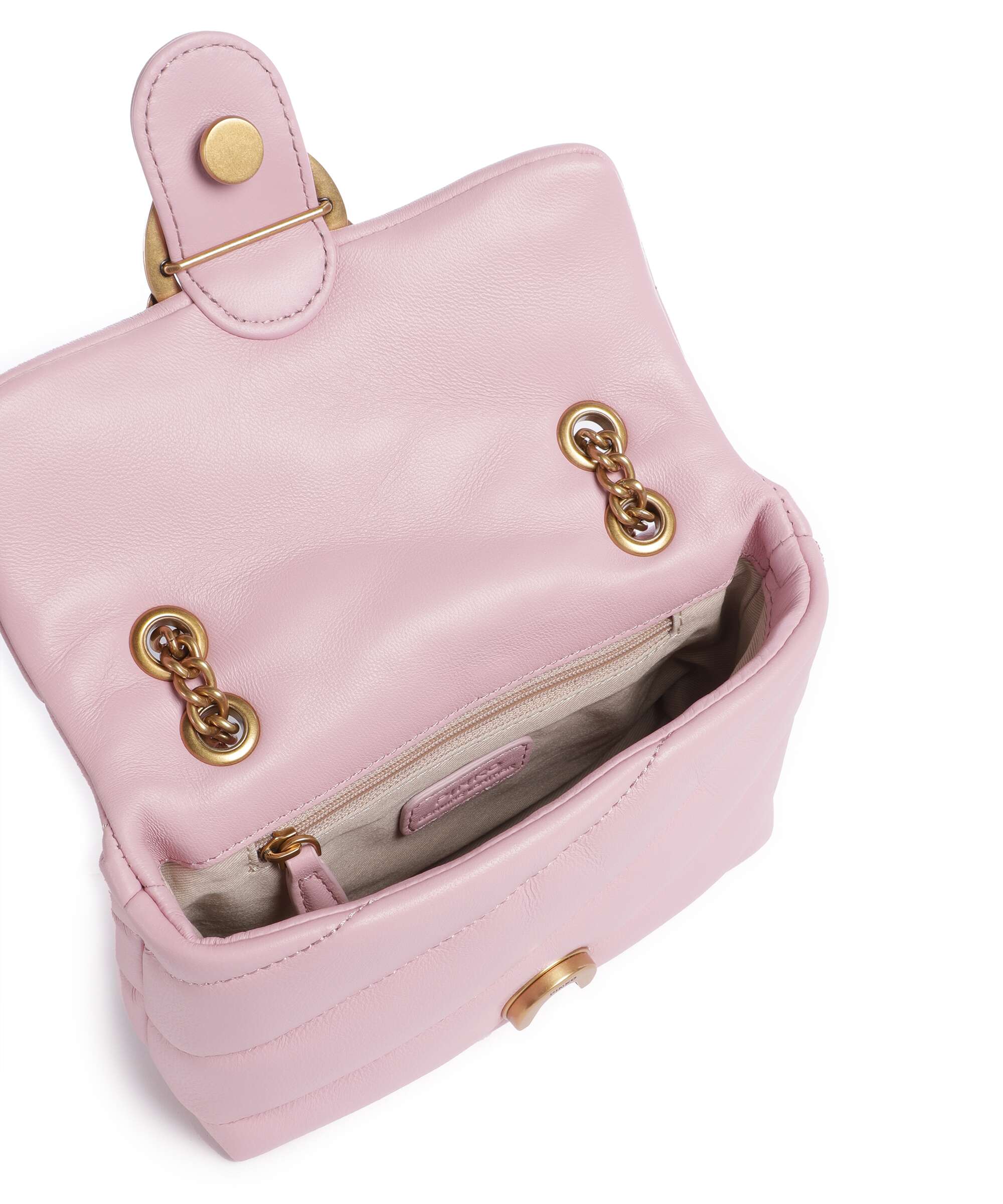 Pinko Love Puff Baby Schoudertas rosa chiaro/antique gold - Image 7