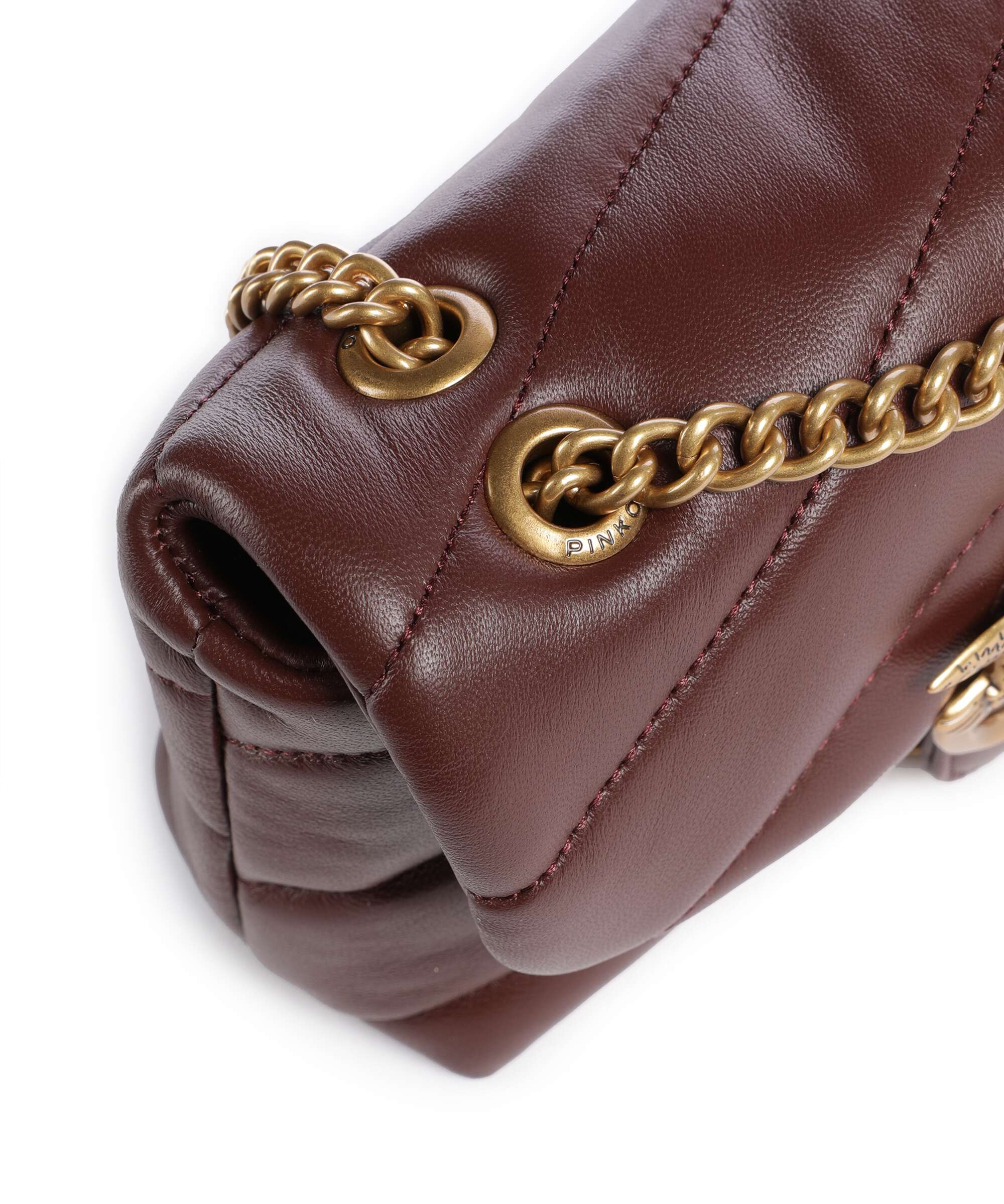 Pinko Love Puff Baby Schoudertas burgundy wine/antique gold - Image 5