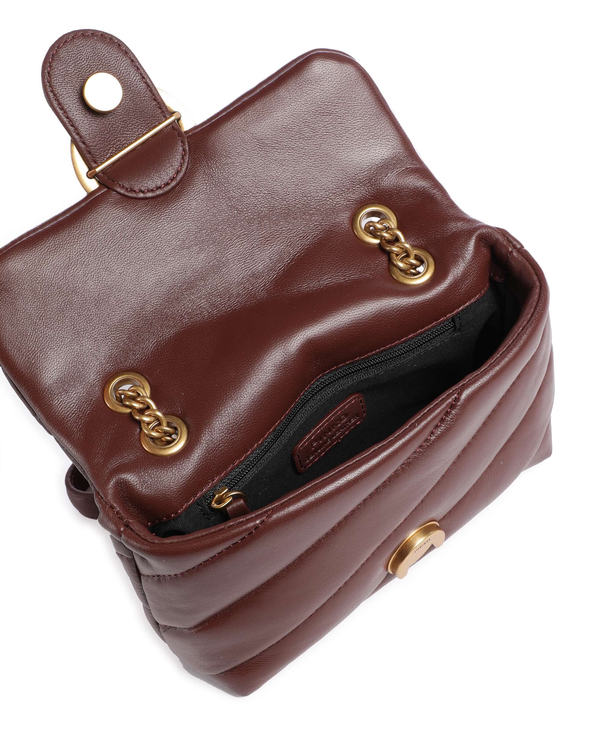 Pinko Love Puff Baby Schoudertas burgundy wine/antique gold - Image 7