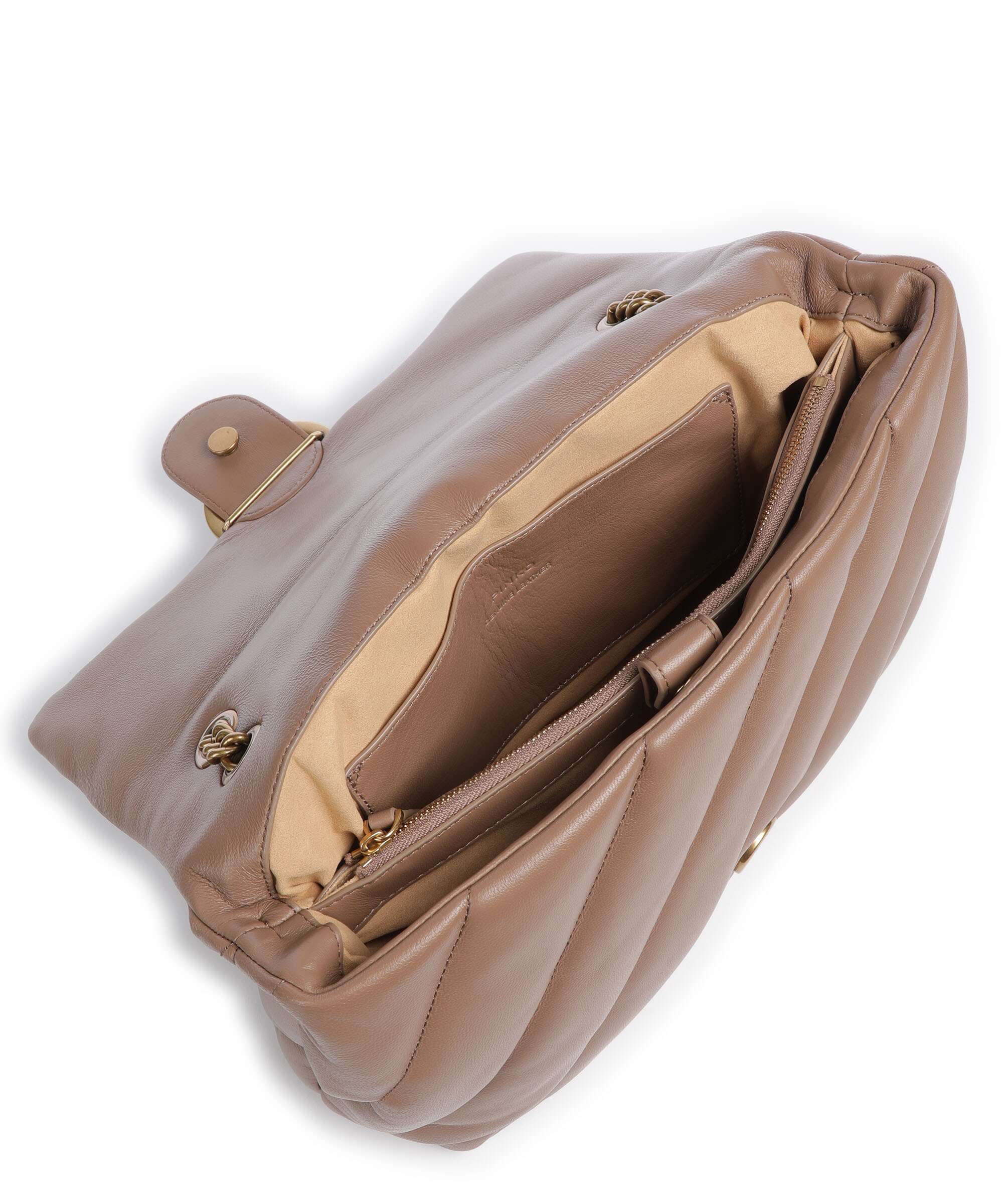 Pinko Love Puff Big Schoudertas biscotto zenzero/antique gold - Image 5