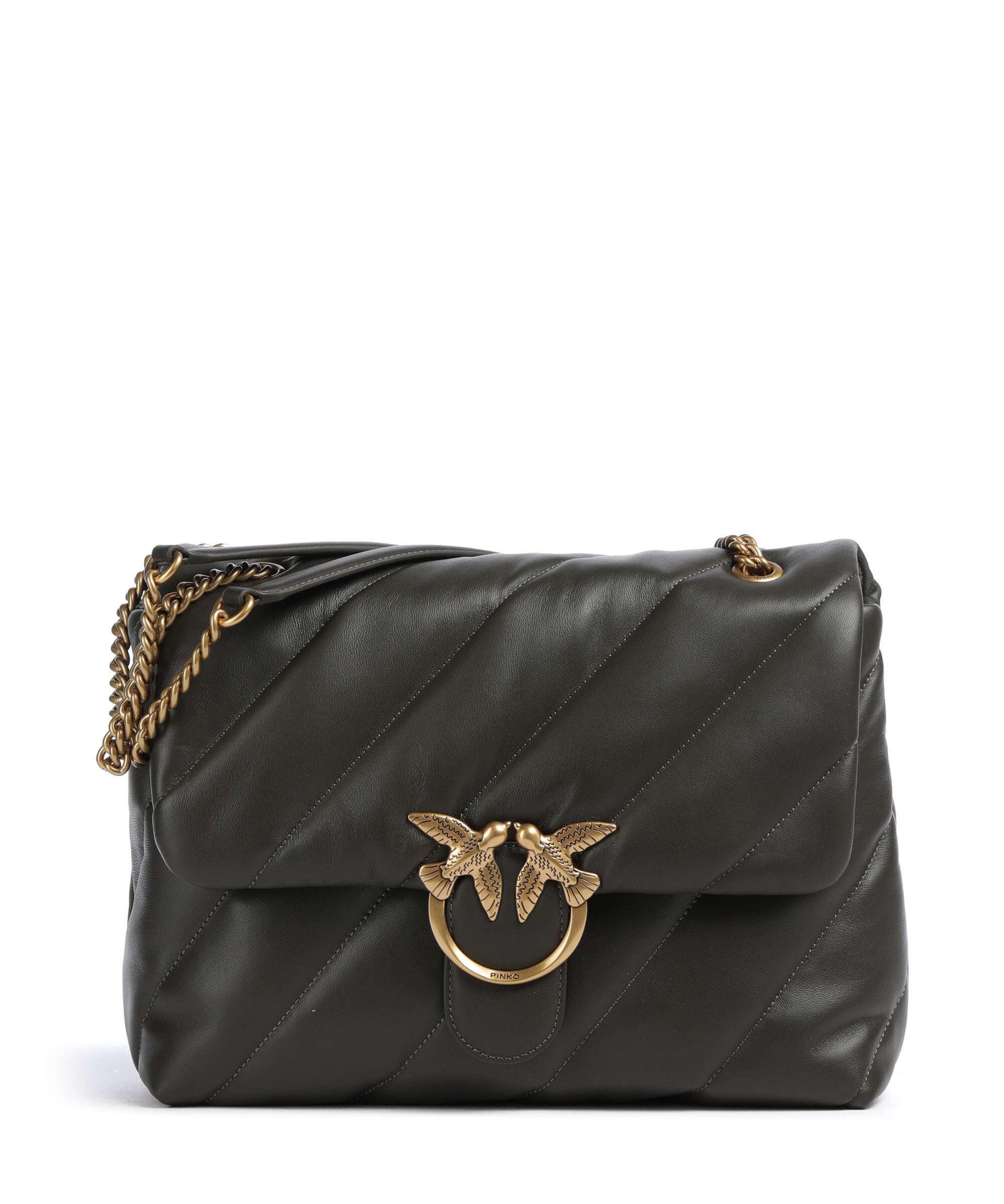 Pinko Love Puff Big Schoudertas verde fango/antique gold