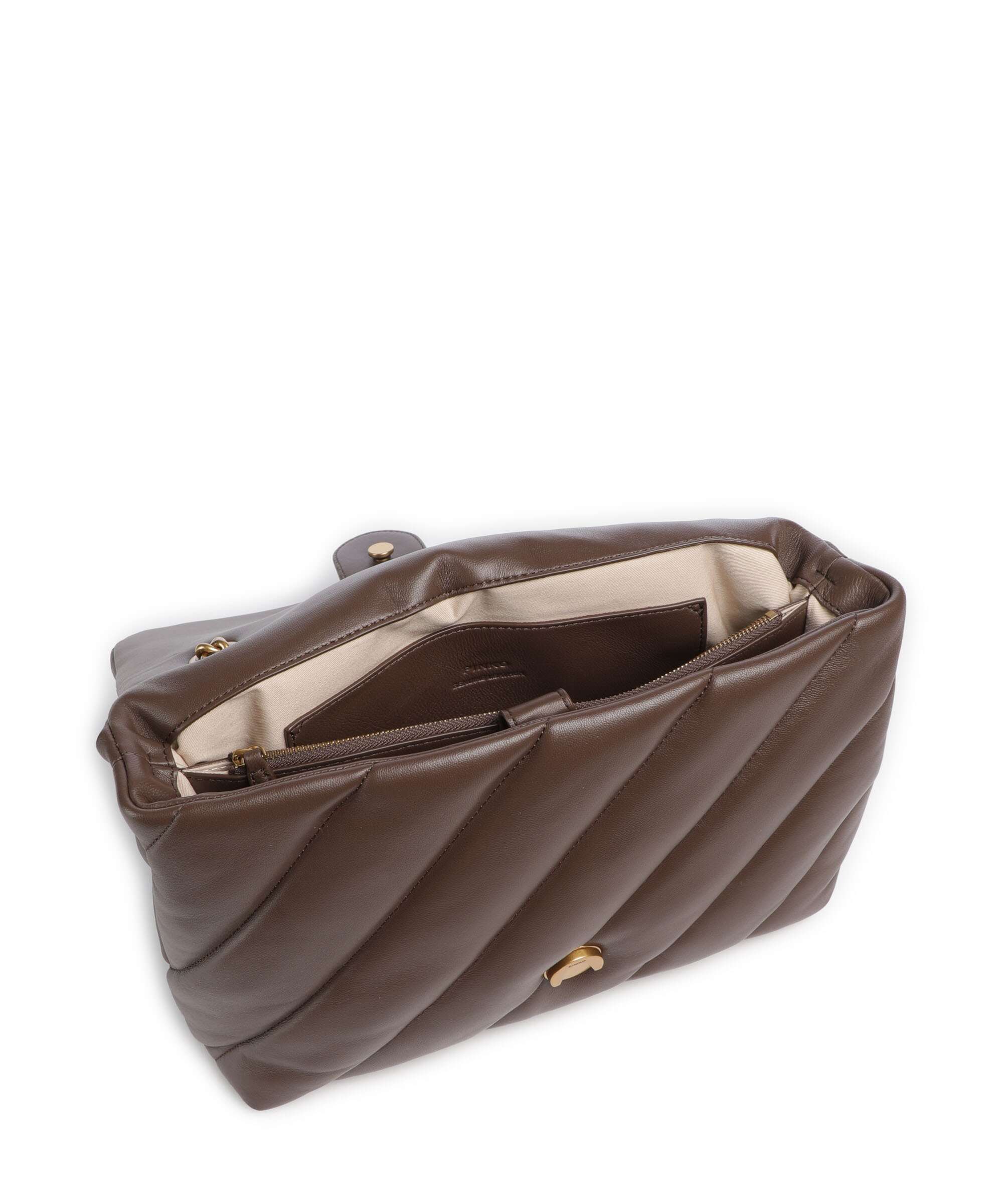 Pinko Love Puff Big Schoudertas marrone castano/antique gold - Image 6
