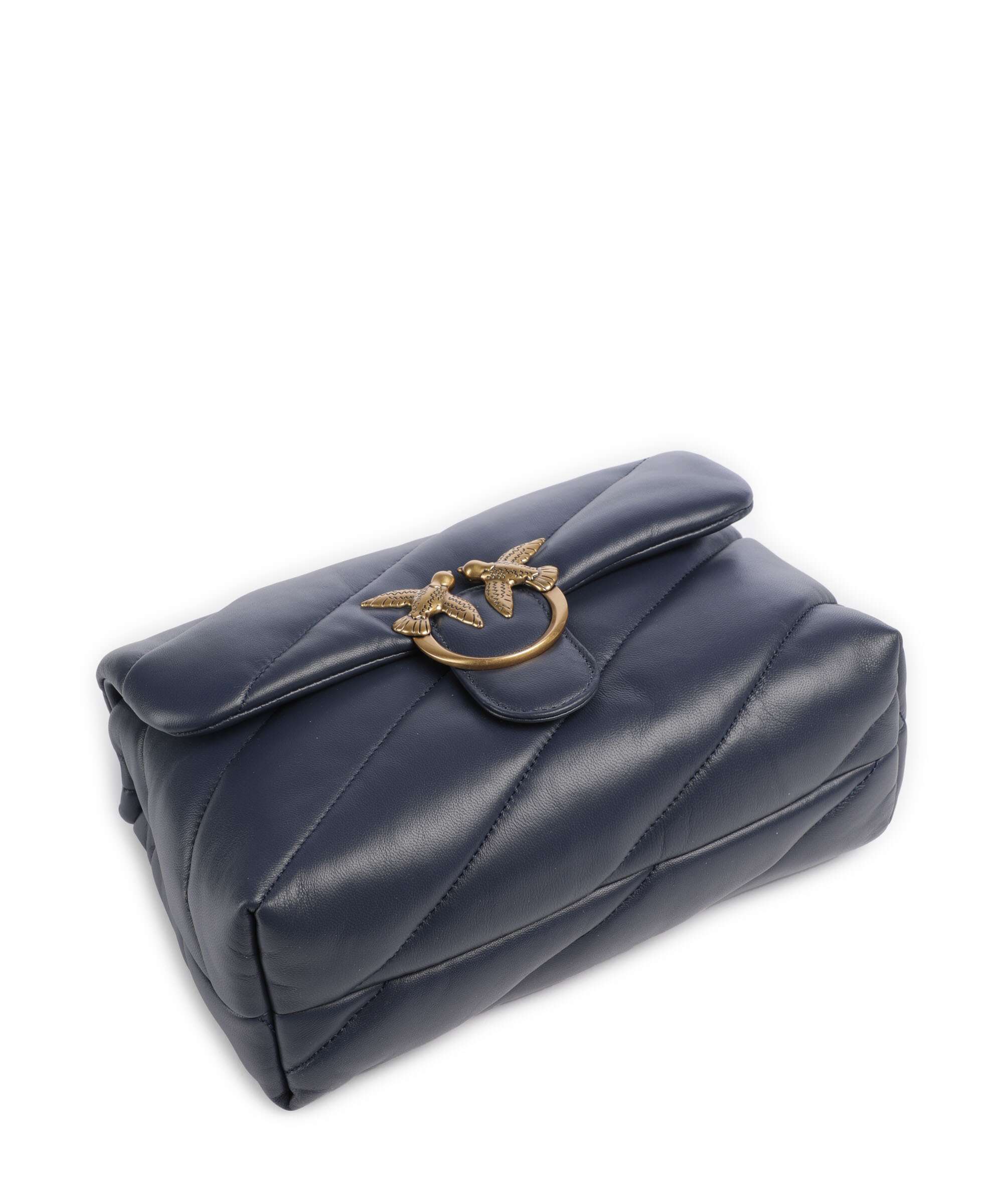 Pinko Love Puff Classic Schoudertas blu indaco ombroso/antique gold - Image 6