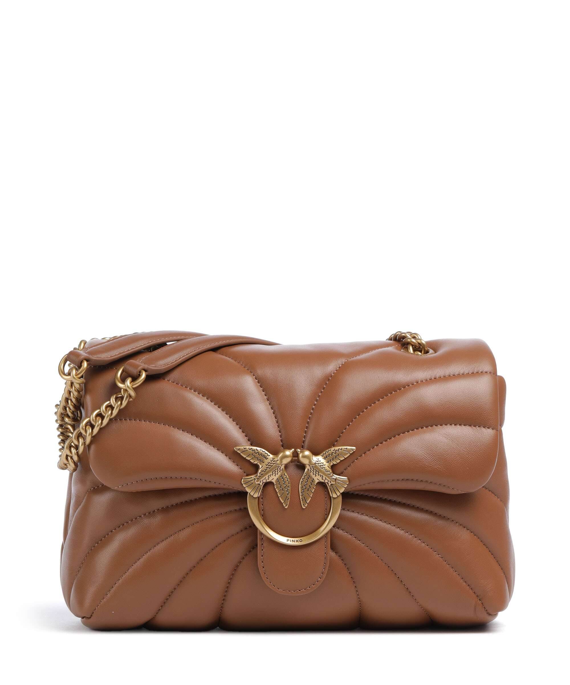 Pinko Love Puff Classic Schoudertas marrone/leone/antique gold