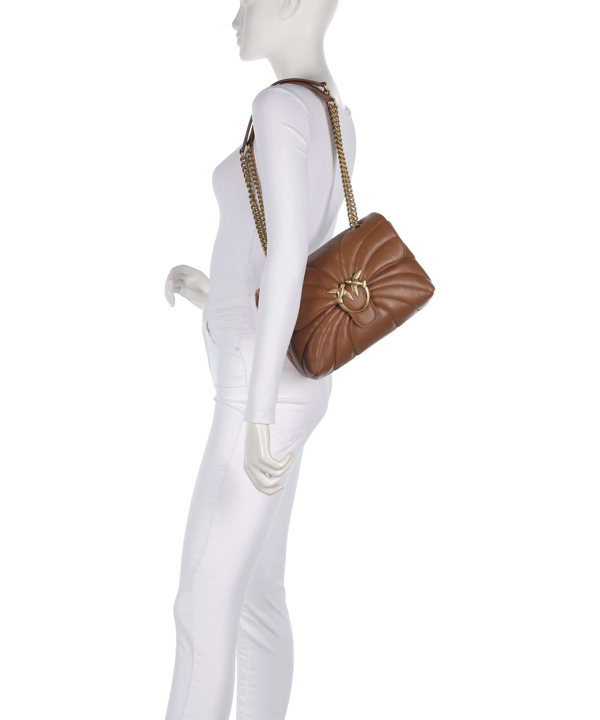 Pinko Love Puff Classic Schoudertas marrone/leone/antique gold - Image 3