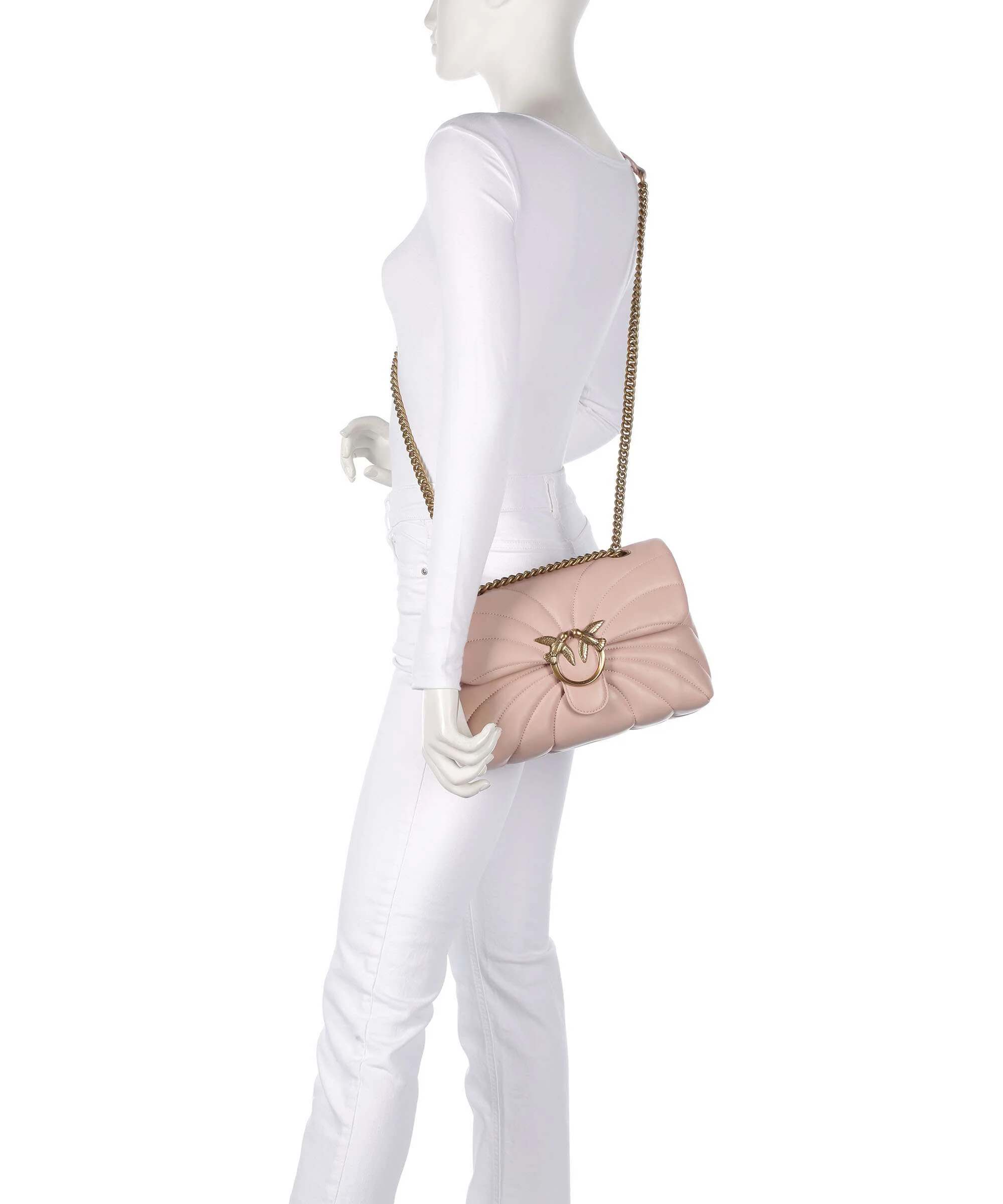 Pinko Love Puff Classic Schoudertas cipria/antique gold - Image 3