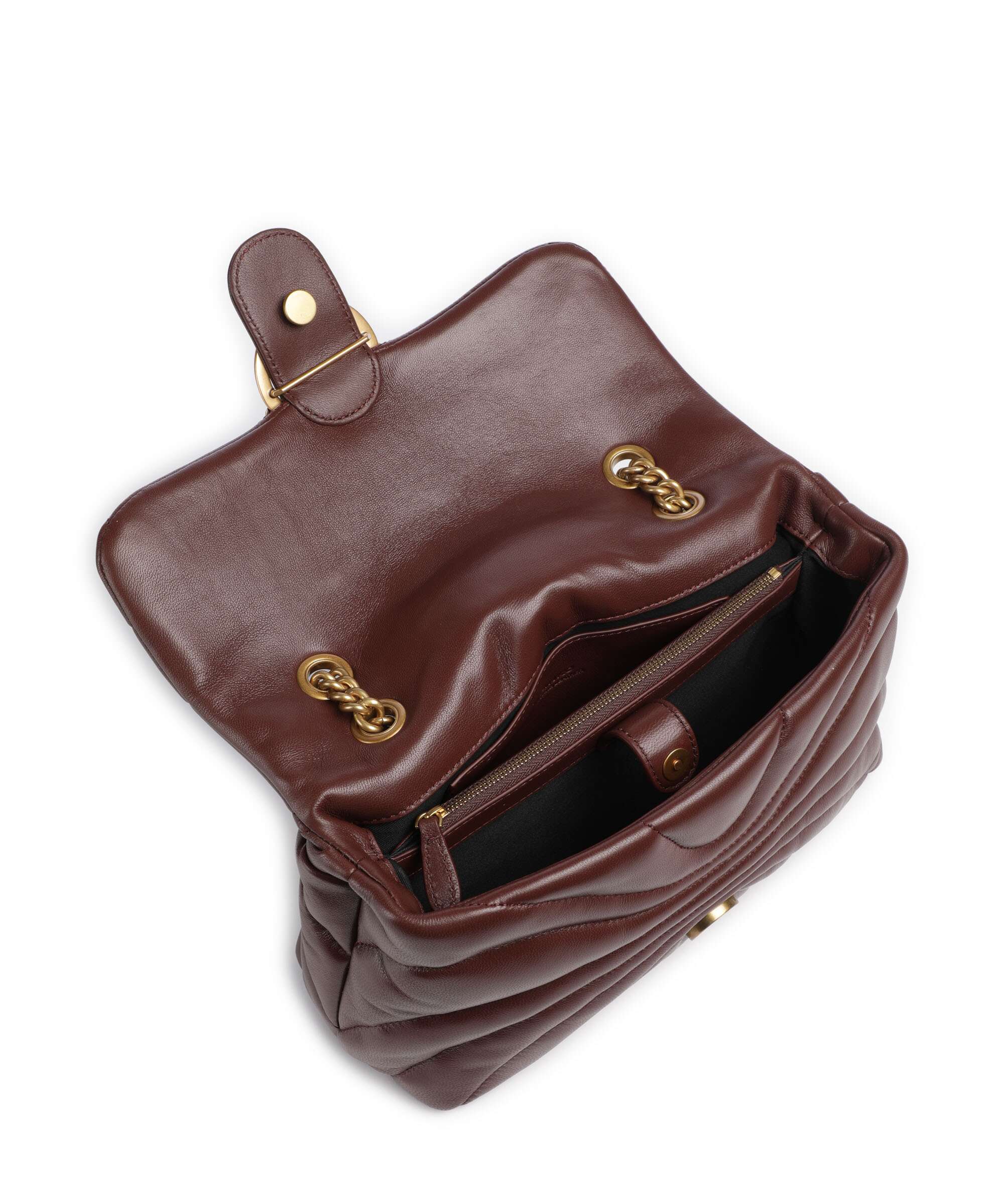 Pinko Love Puff Classic Schoudertas burgundy wine/antique gold - Image 7