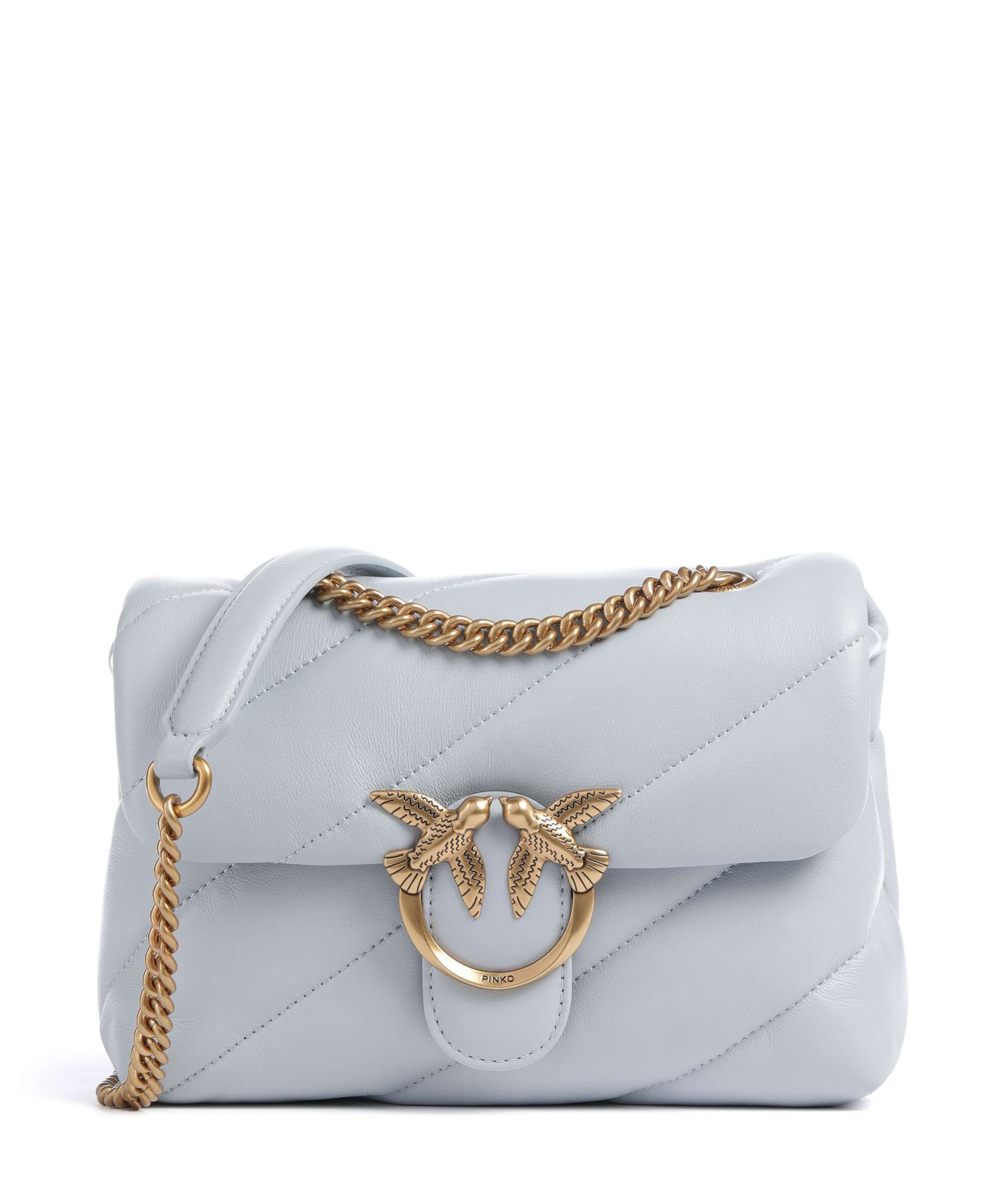 Pinko Love Puff Mini Schoudertas azzurro celeste/antique gold