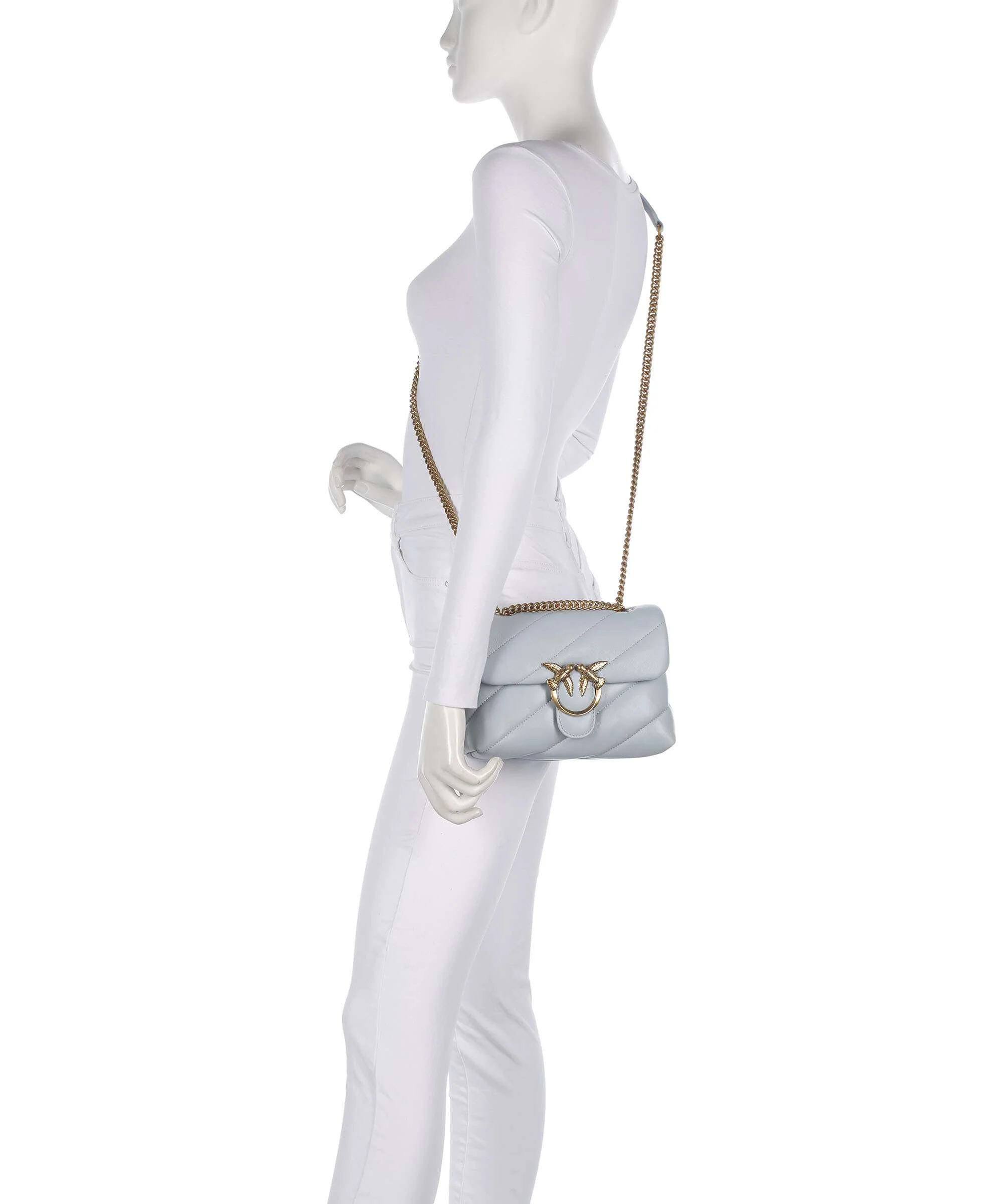 Pinko Love Puff Mini Schoudertas azzurro celeste/antique gold - Image 3