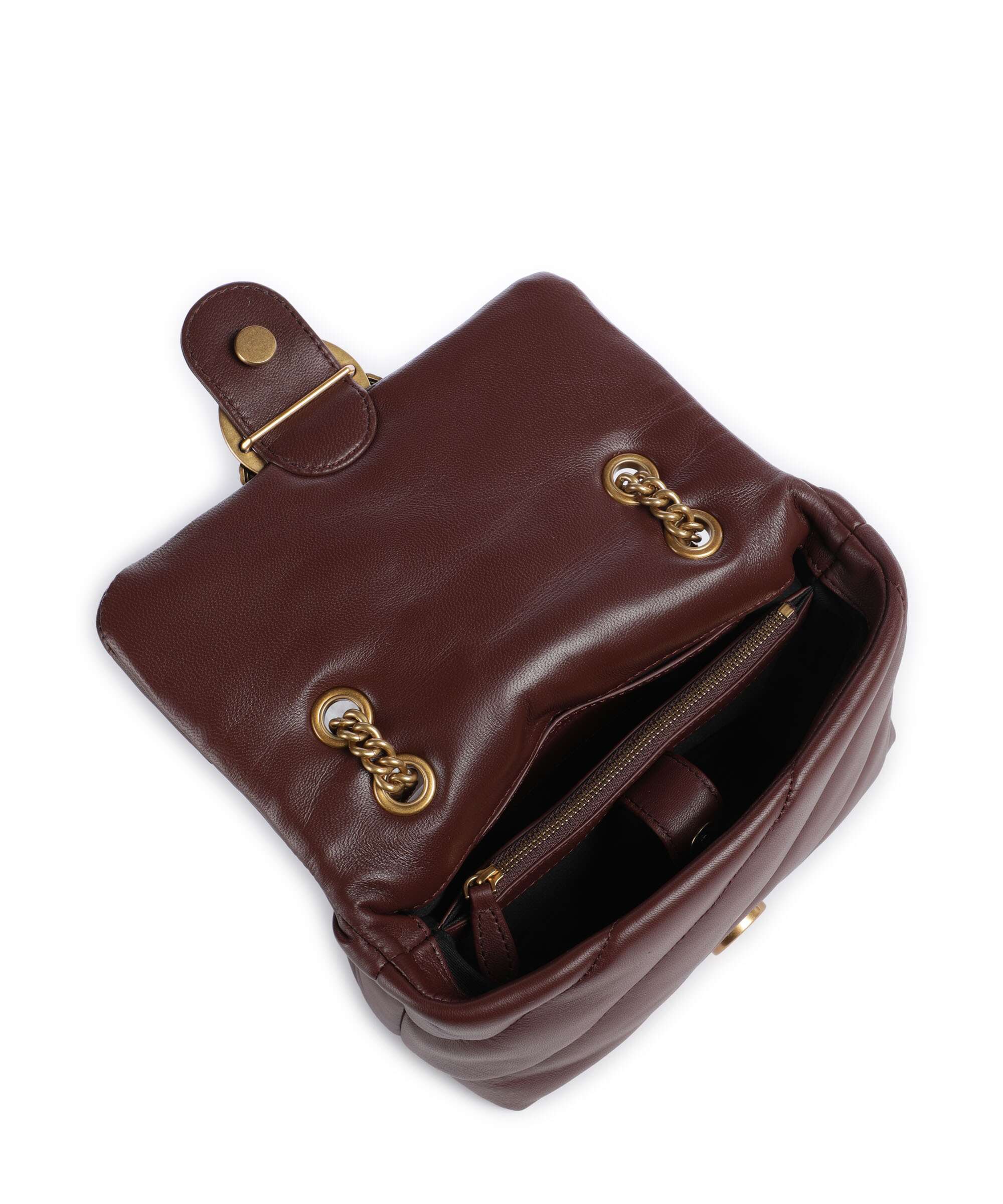 Pinko Love Puff Mini Schoudertas burgundy wine/antique gold - Image 6