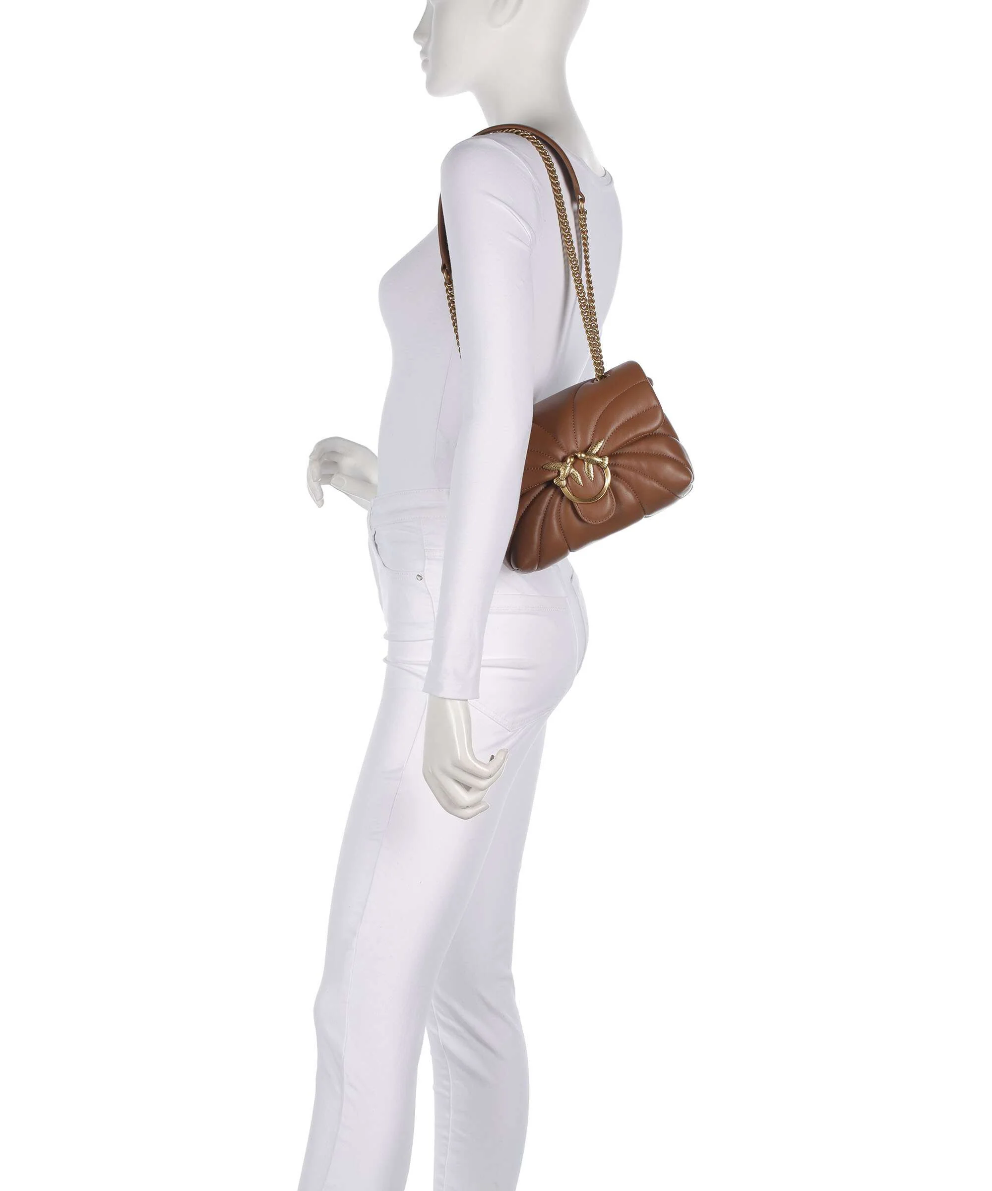Pinko Love Puff Mini Schoudertas marrone/leone/antique gold - Image 4