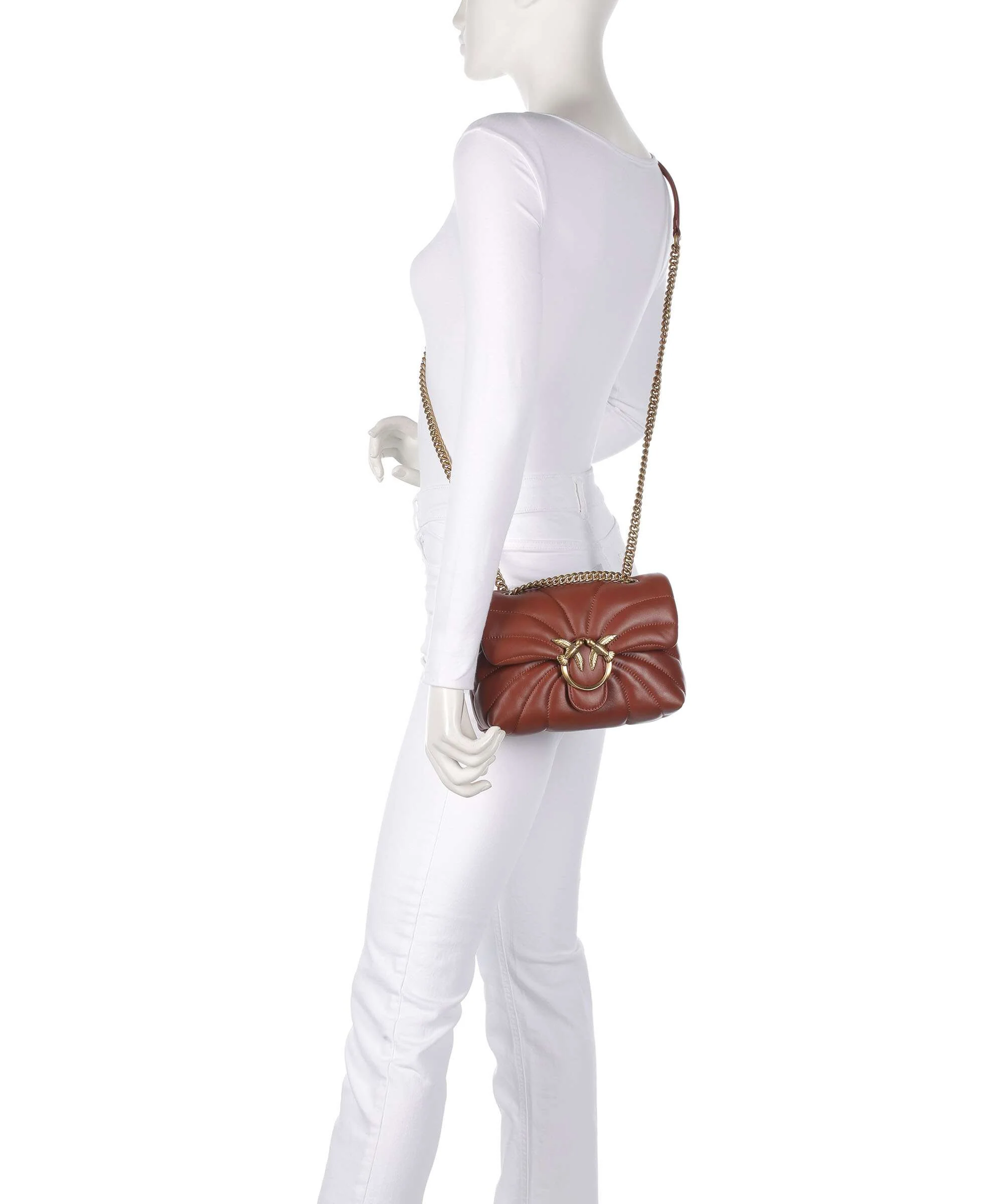 Pinko Love Puff Mini Schoudertas arabo/antique gold - Image 3