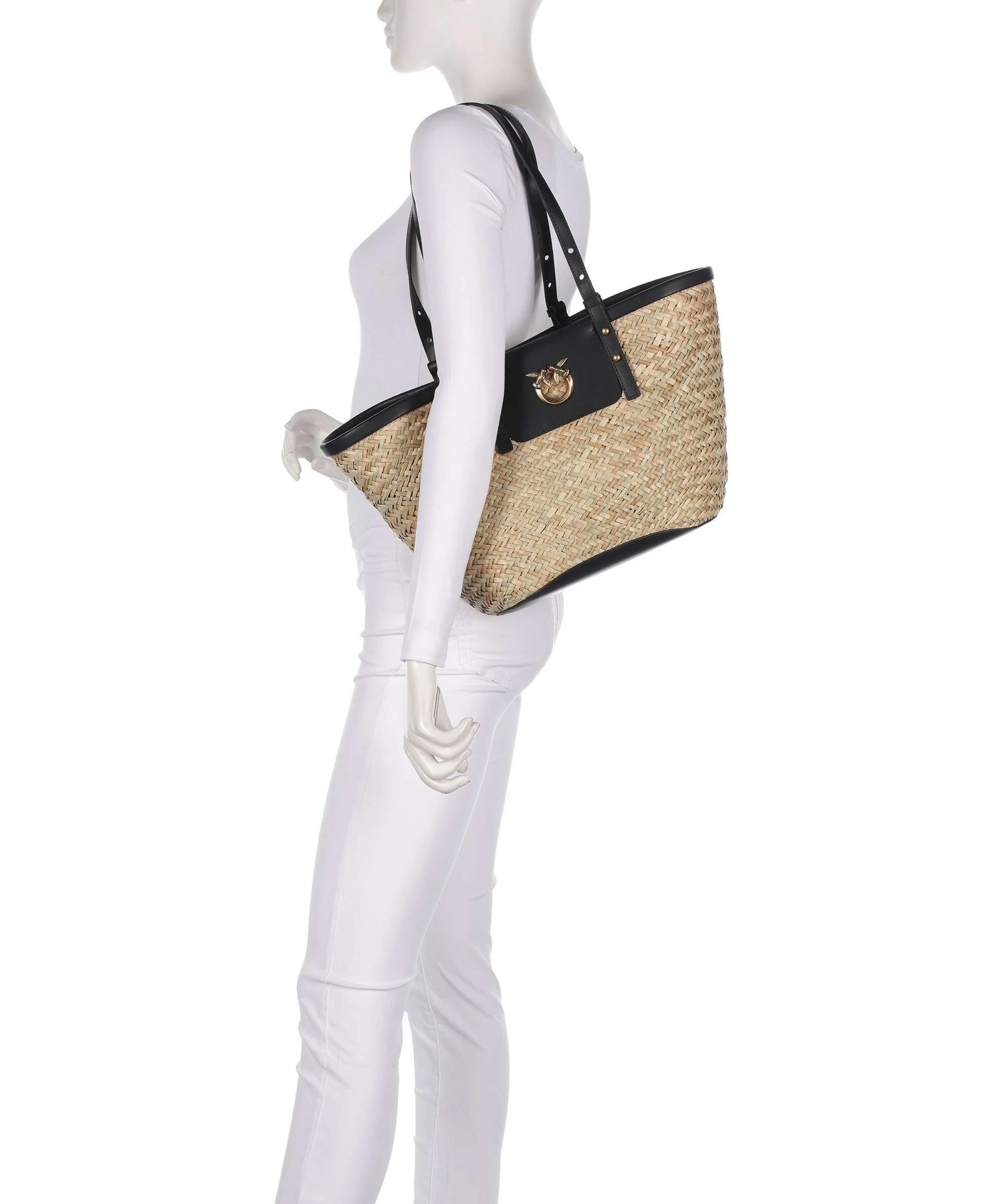 Pinko Love Summer Boodschappentas nero/antique gold - Image 3