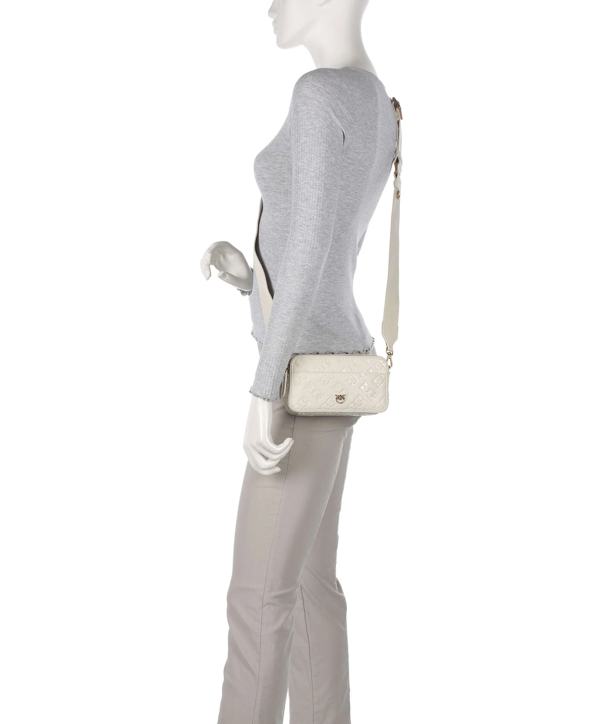 Pinko Mini Crossbody tas bianco seta/antique gold - Image 3