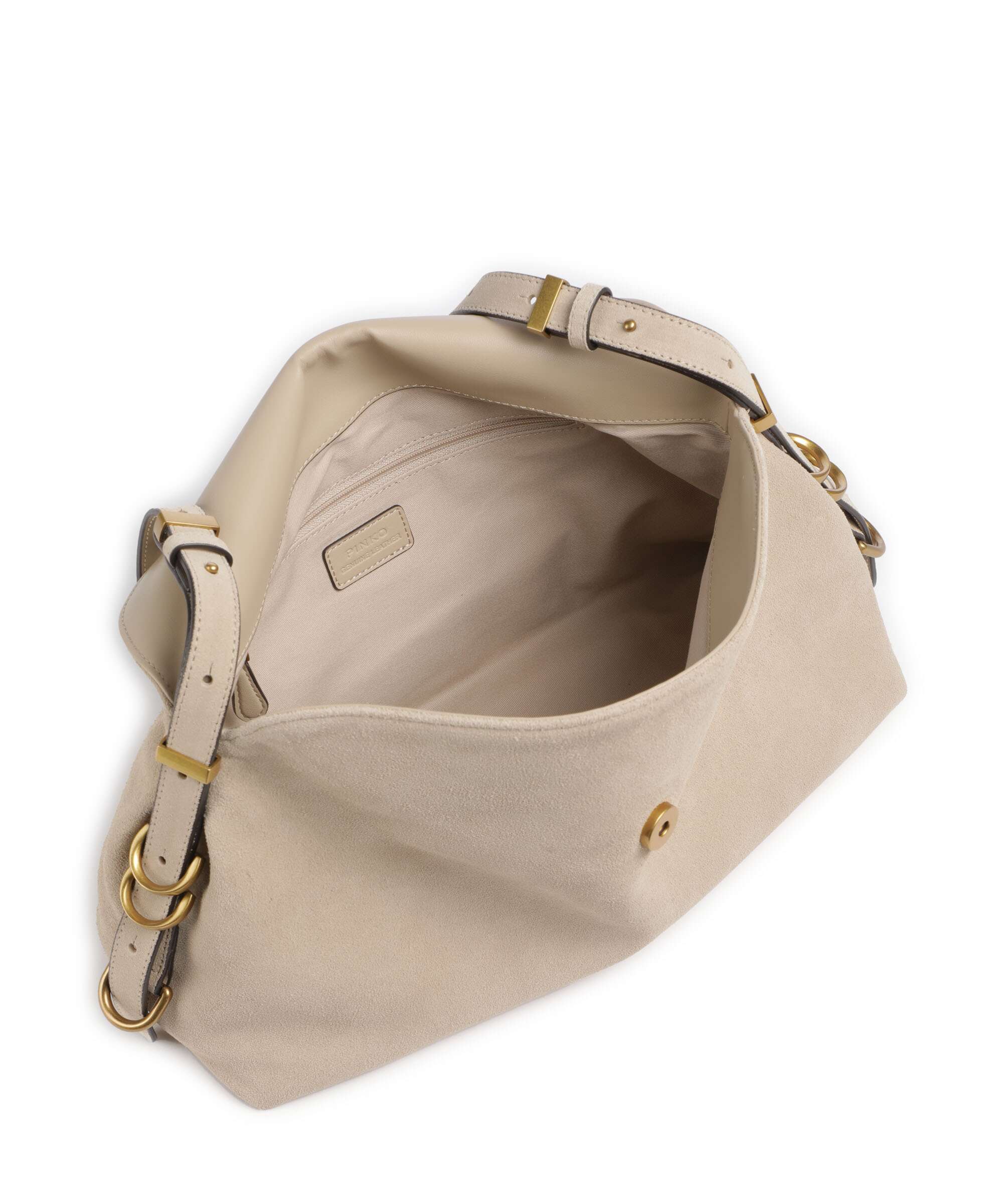 Pinko Saddle Classic Hobo tas beige/grigio fumo/antique gold - Image 5