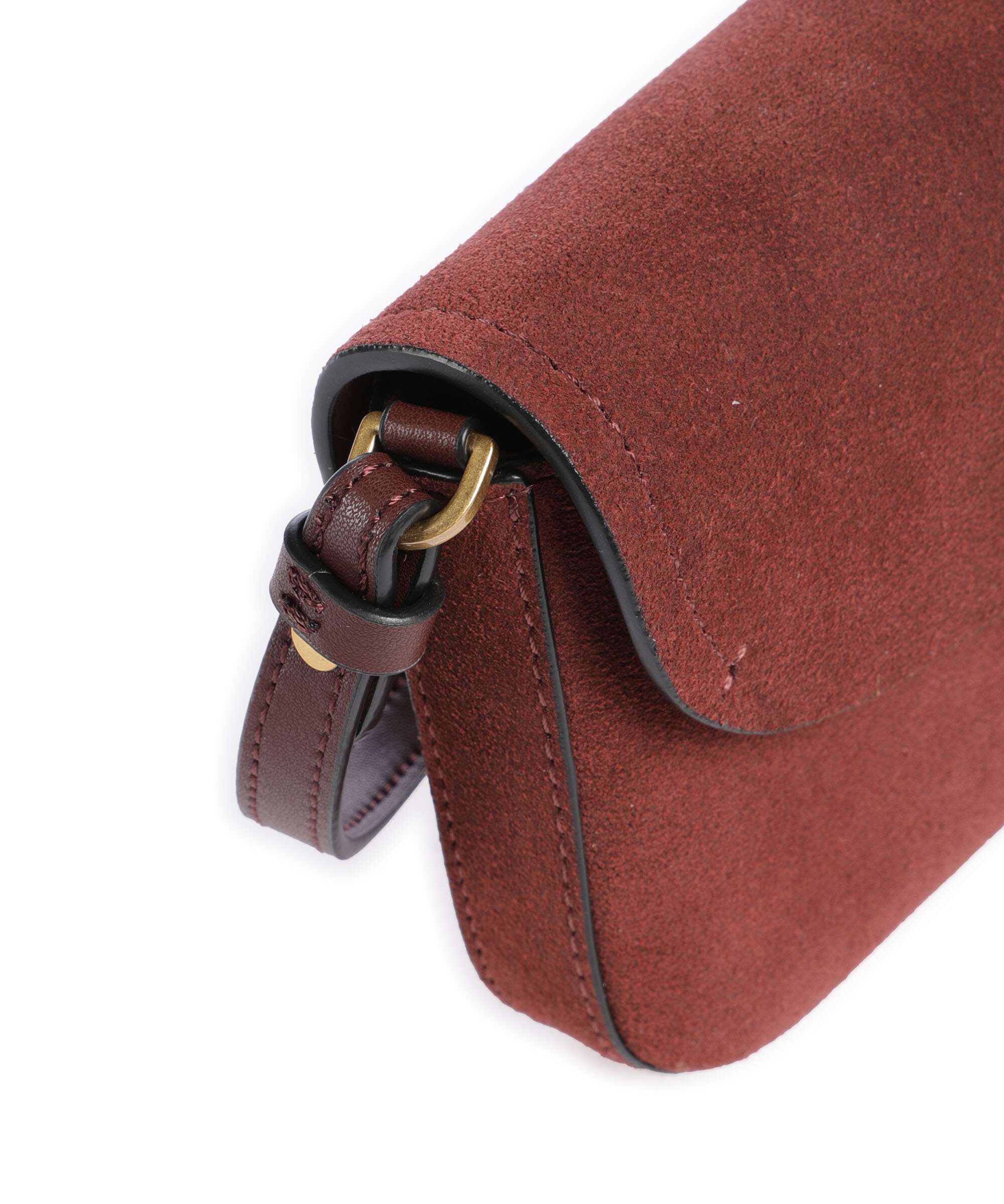 Pinko Saddle Flat Crossbody tas burgundy wine/antique gold - Image 4