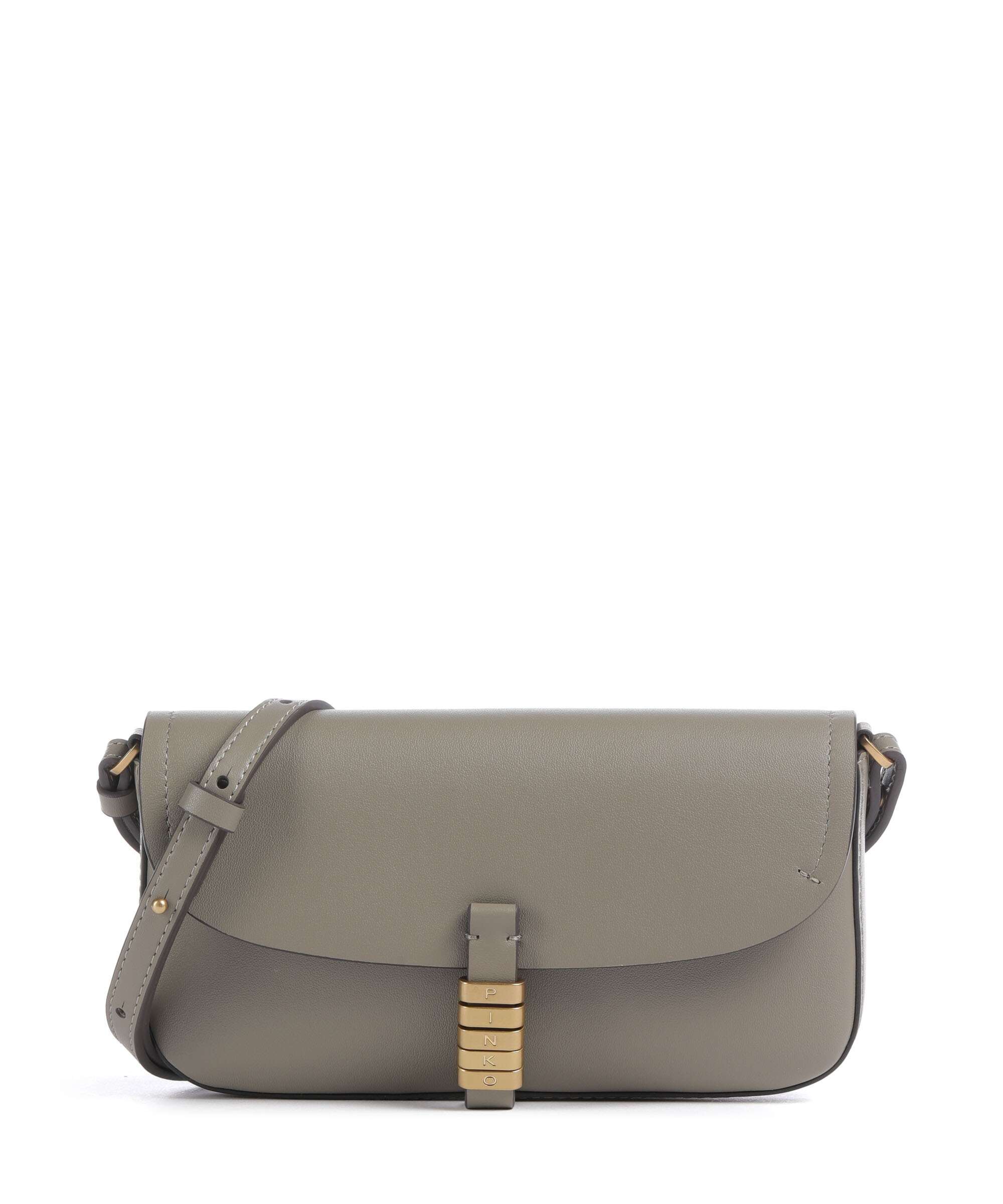 Pinko Saddle Flat Crossbody tas noce/antique gold