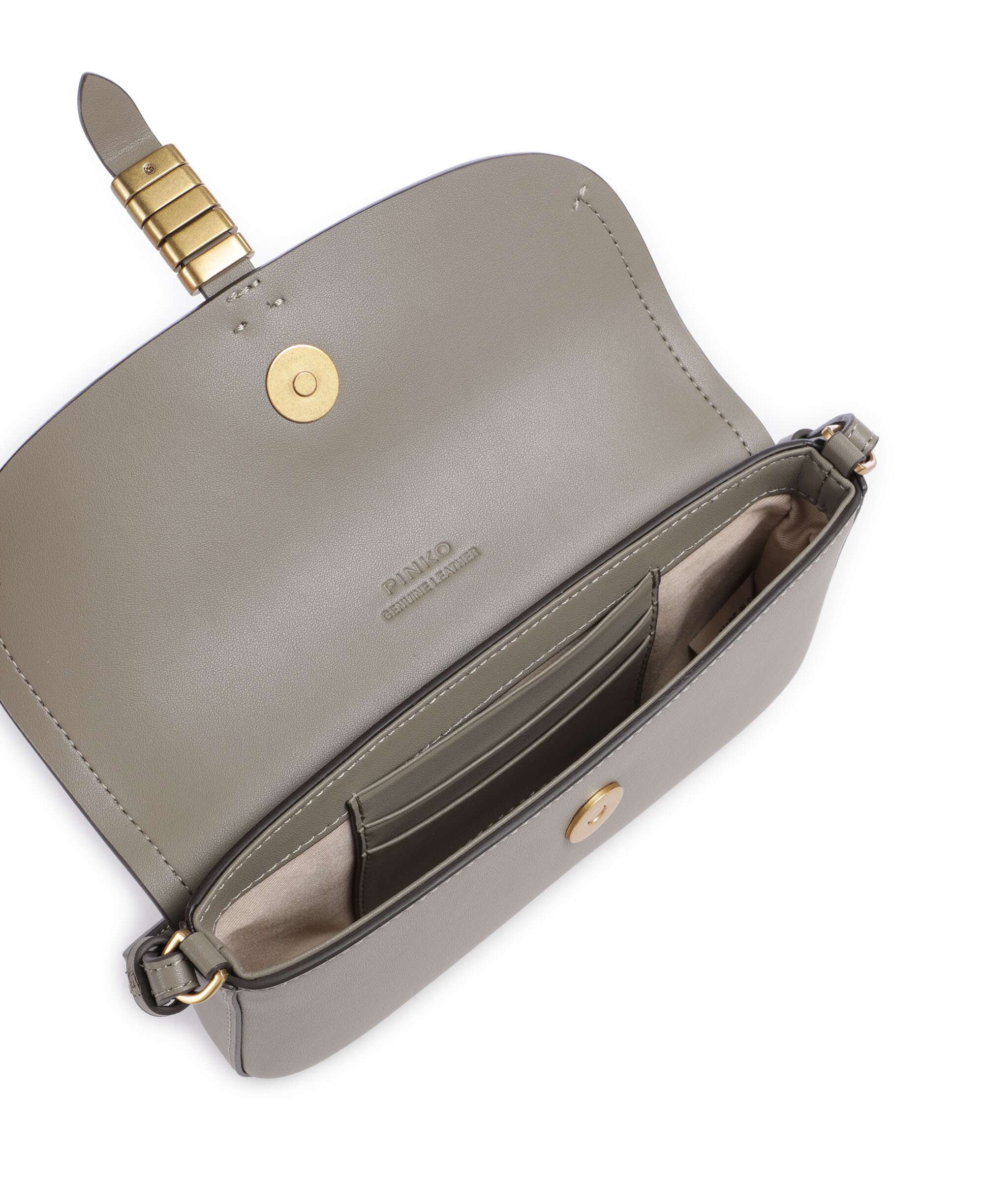 Pinko Saddle Flat Crossbody tas noce/antique gold - Image 6