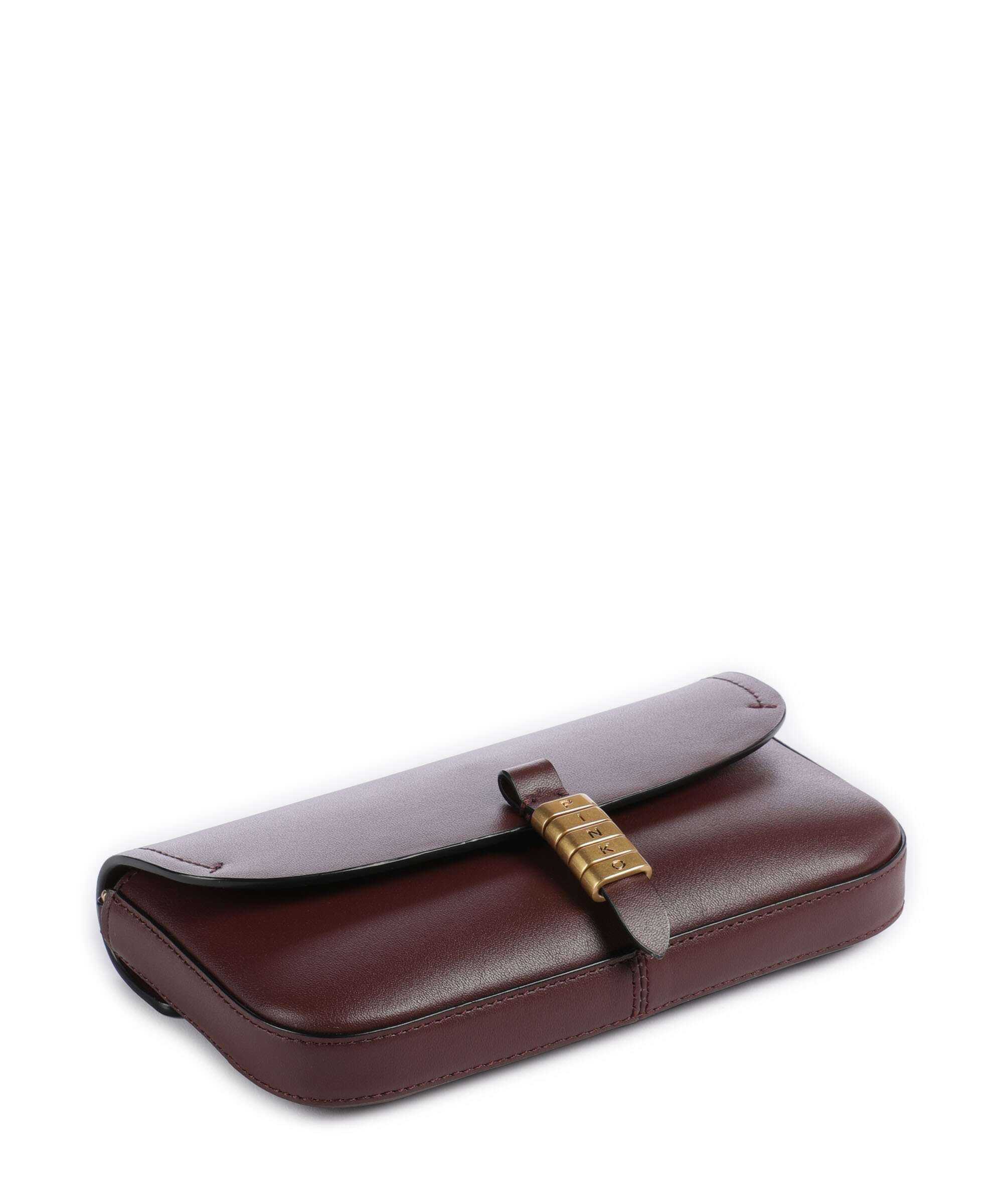 Pinko Saddle Flat Crossbody tas rosso vino/antique gold - Image 4