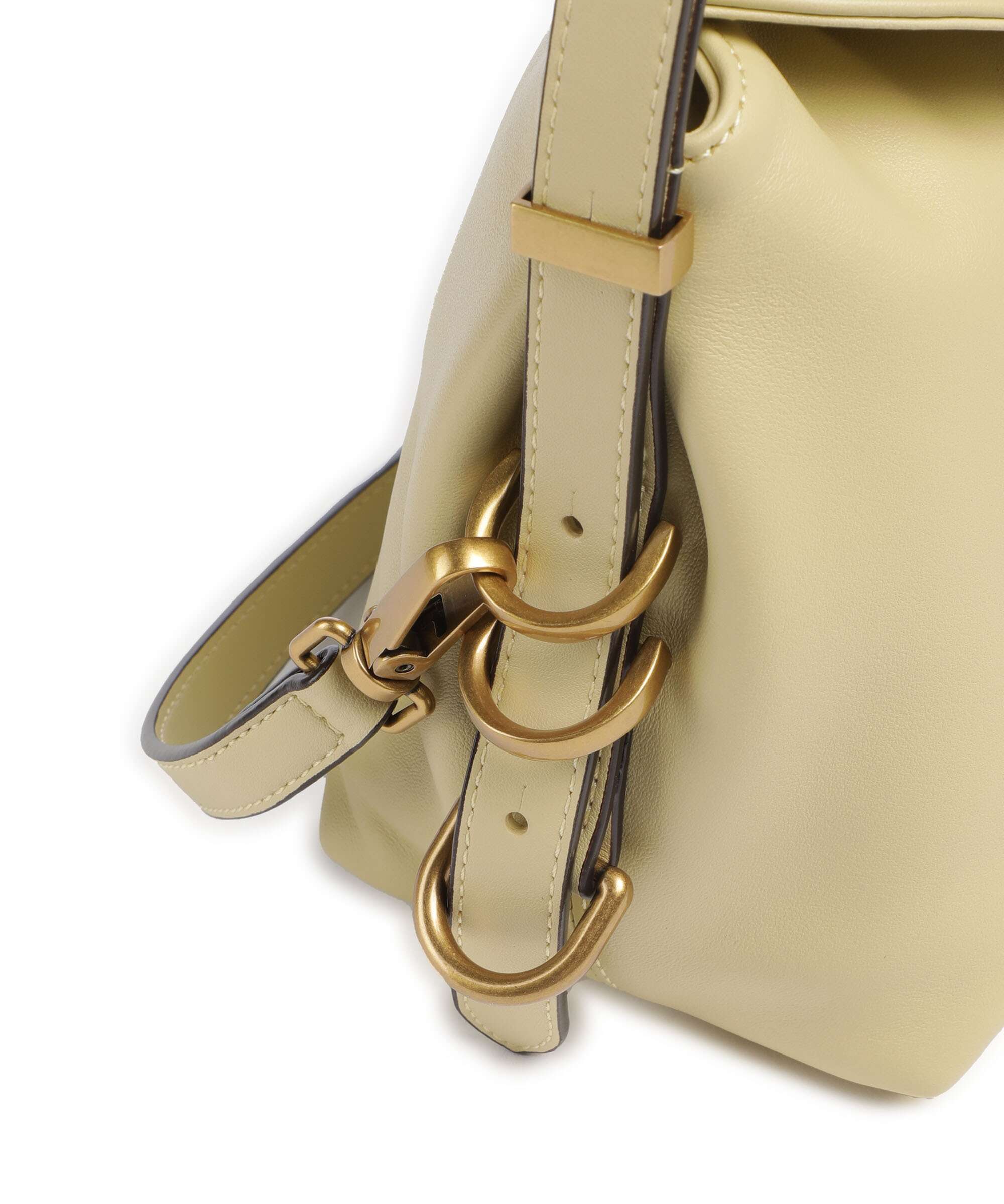 Pinko Saddle Horizontal Mini Schoudertas giallo vaniglia/antique gold - Image 4