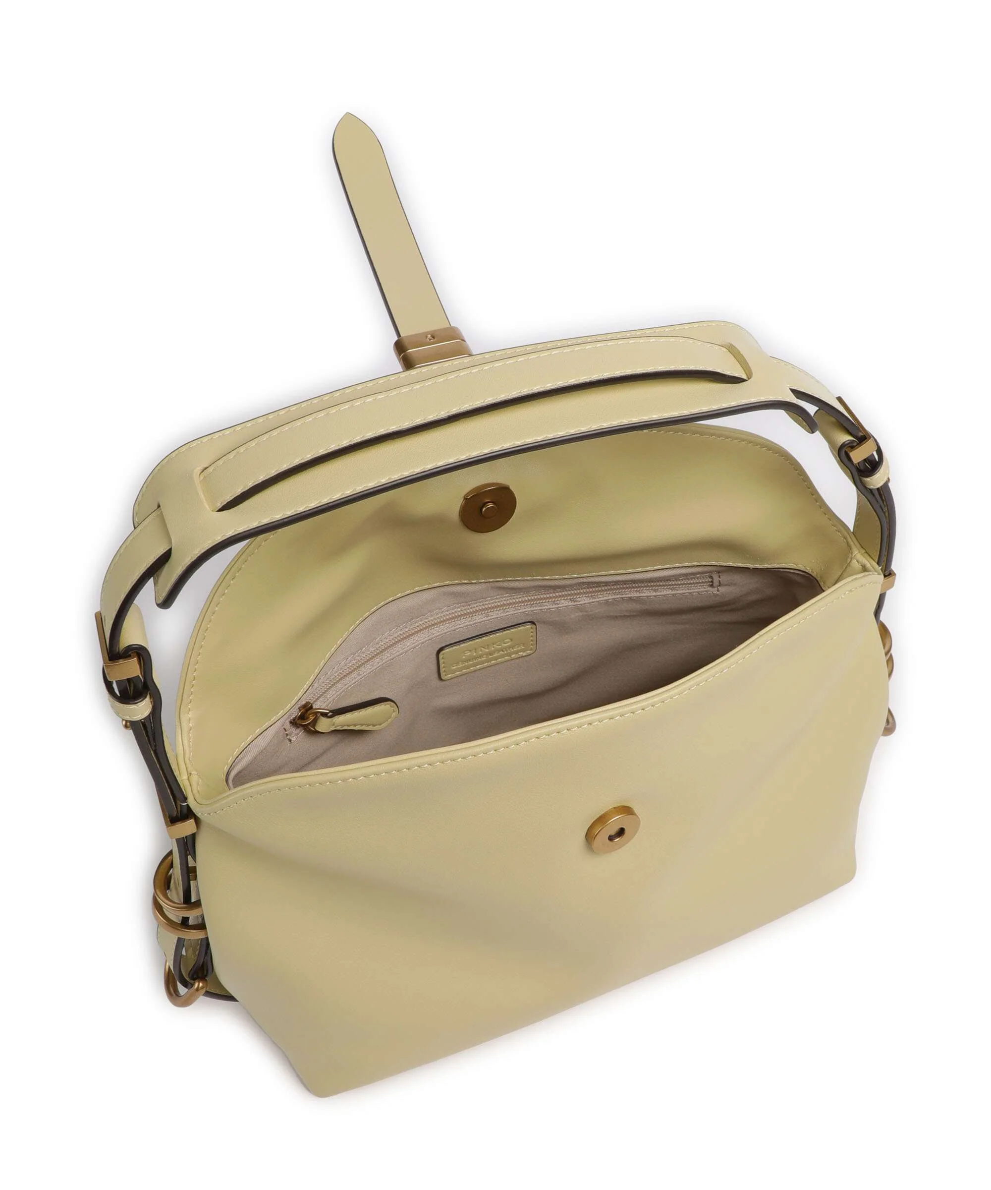 Pinko Saddle Horizontal Mini Schoudertas giallo vaniglia/antique gold - Image 6