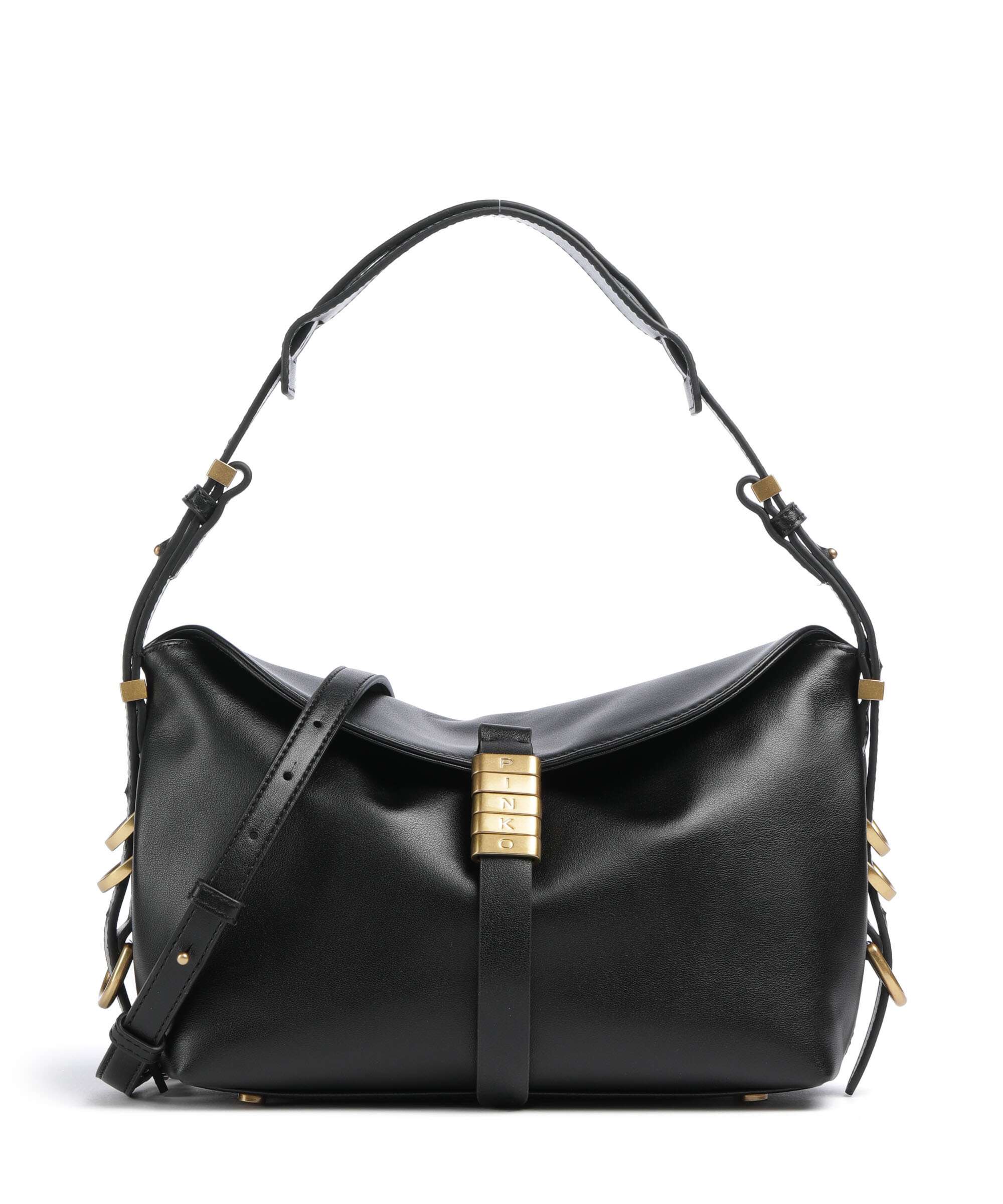 Pinko Saddle Horizontal Mini Schoudertas nero/antique gold