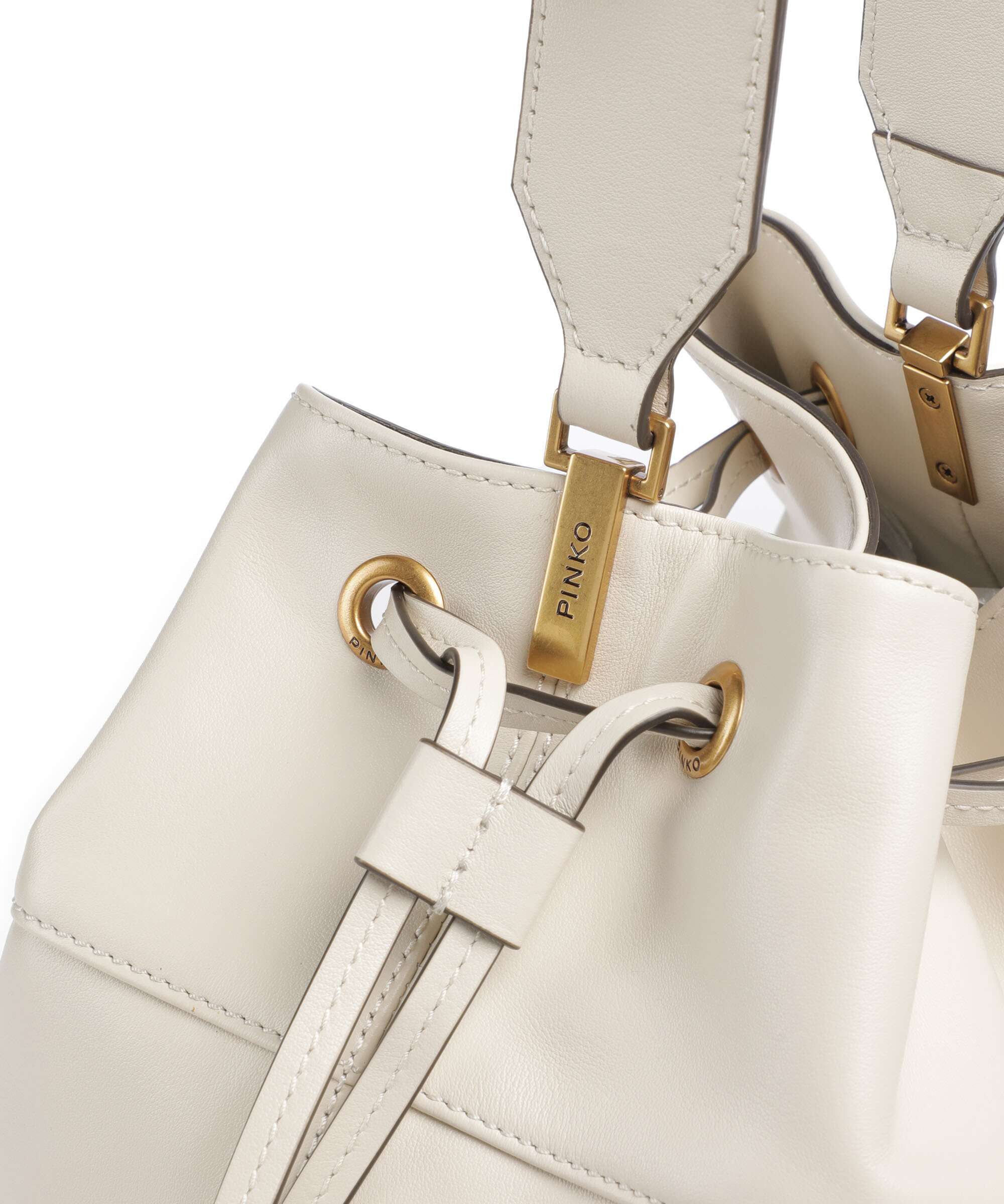 Pinko Secchiello Classic Emmertas bianco seta/antique gold - Image 4