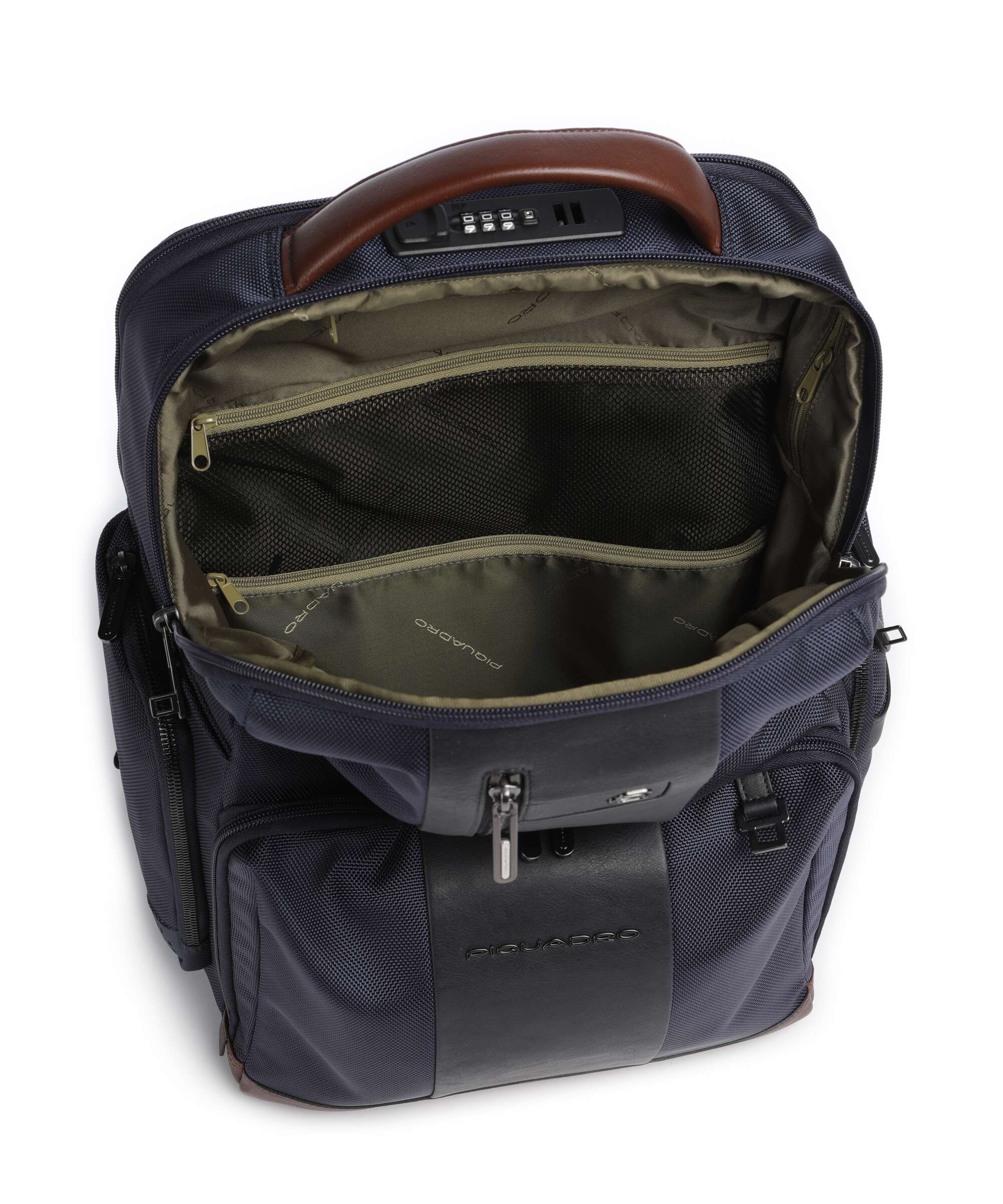 Piquadro Brief 2 Laptop rugzak blue/cognac - Image 5