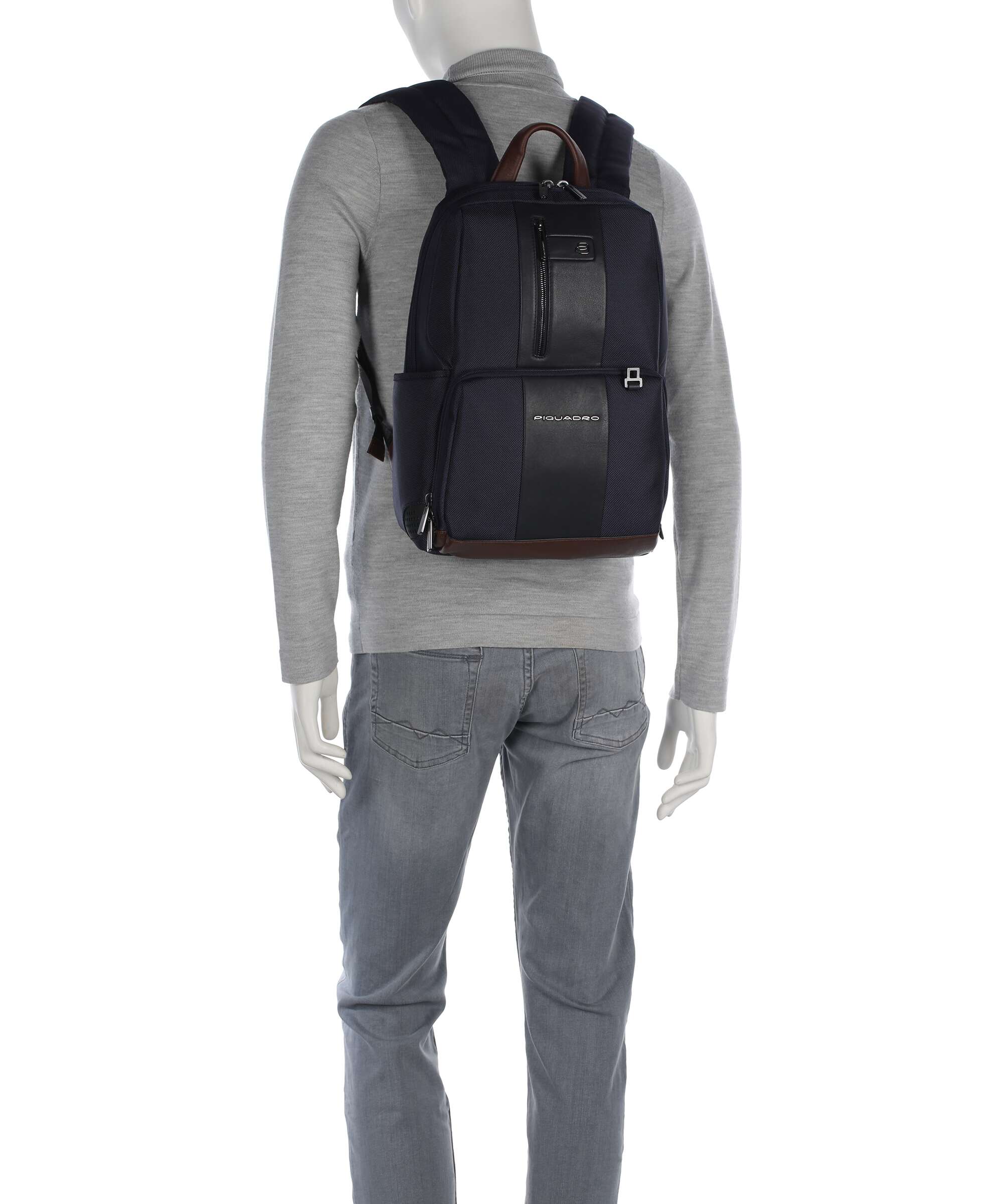 Piquadro Brief 2 LED Laptop rugzak blue/cognac - Image 3