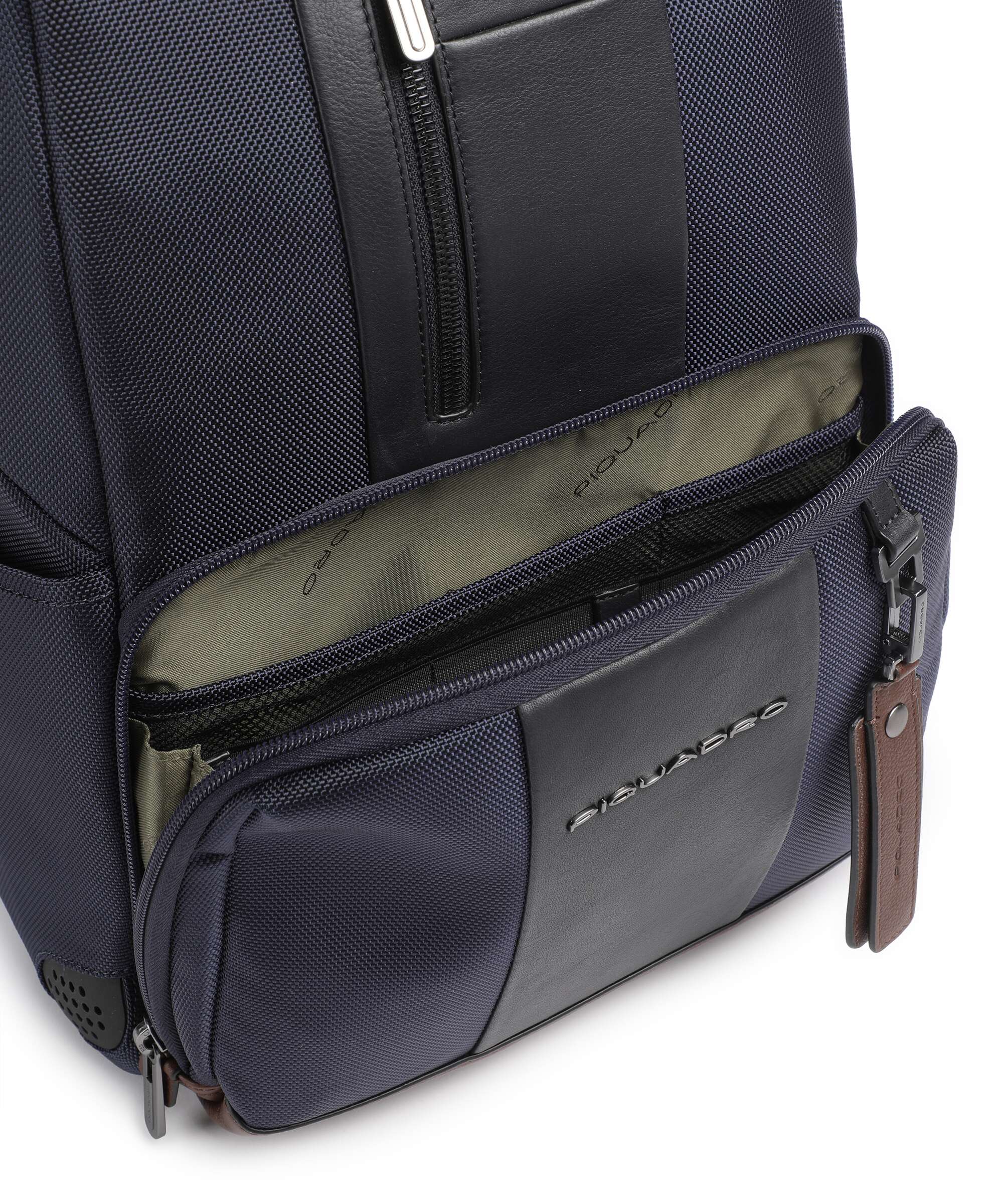 Piquadro Brief 2 LED Laptop rugzak blue/cognac - Image 4