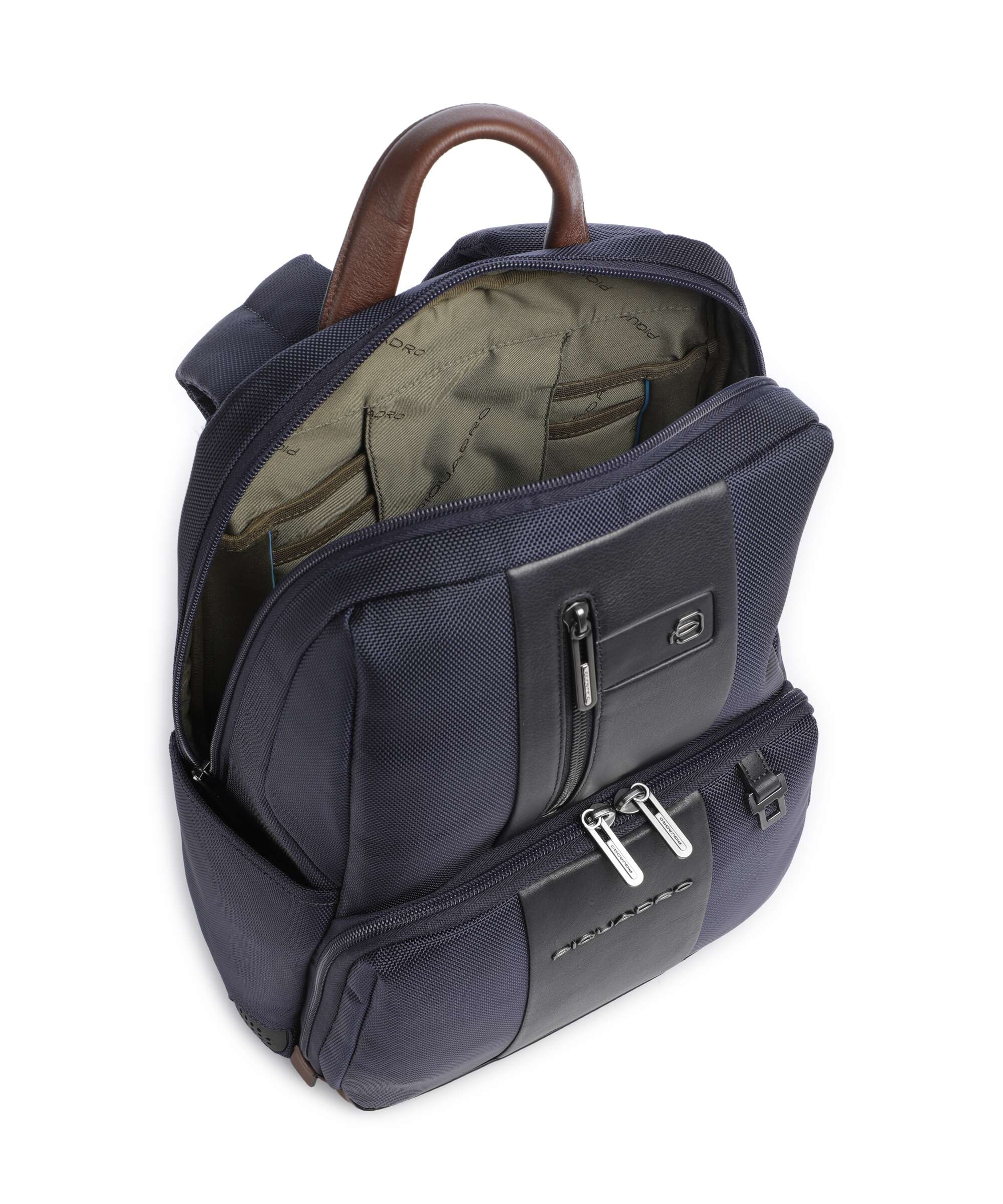 Piquadro Brief 2 LED Laptop rugzak blue/cognac - Image 5