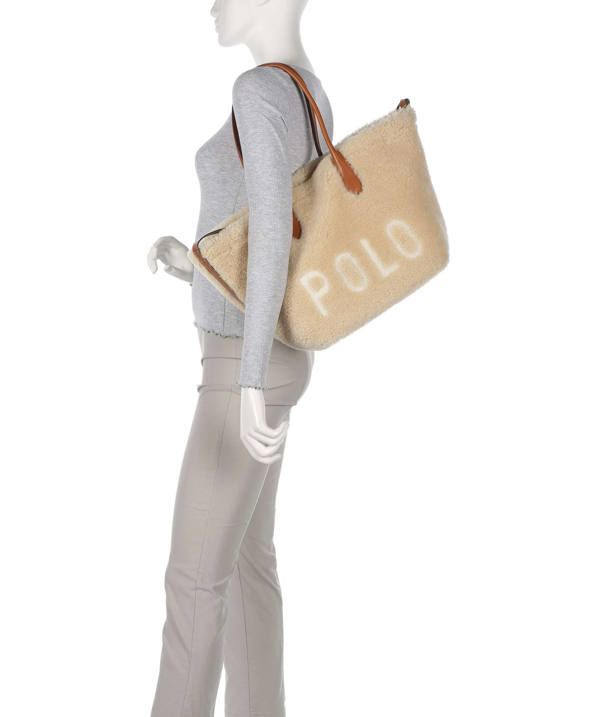 Polo Ralph Lauren Bellport Medium Boodschappentas cream/cuoio - Image 3