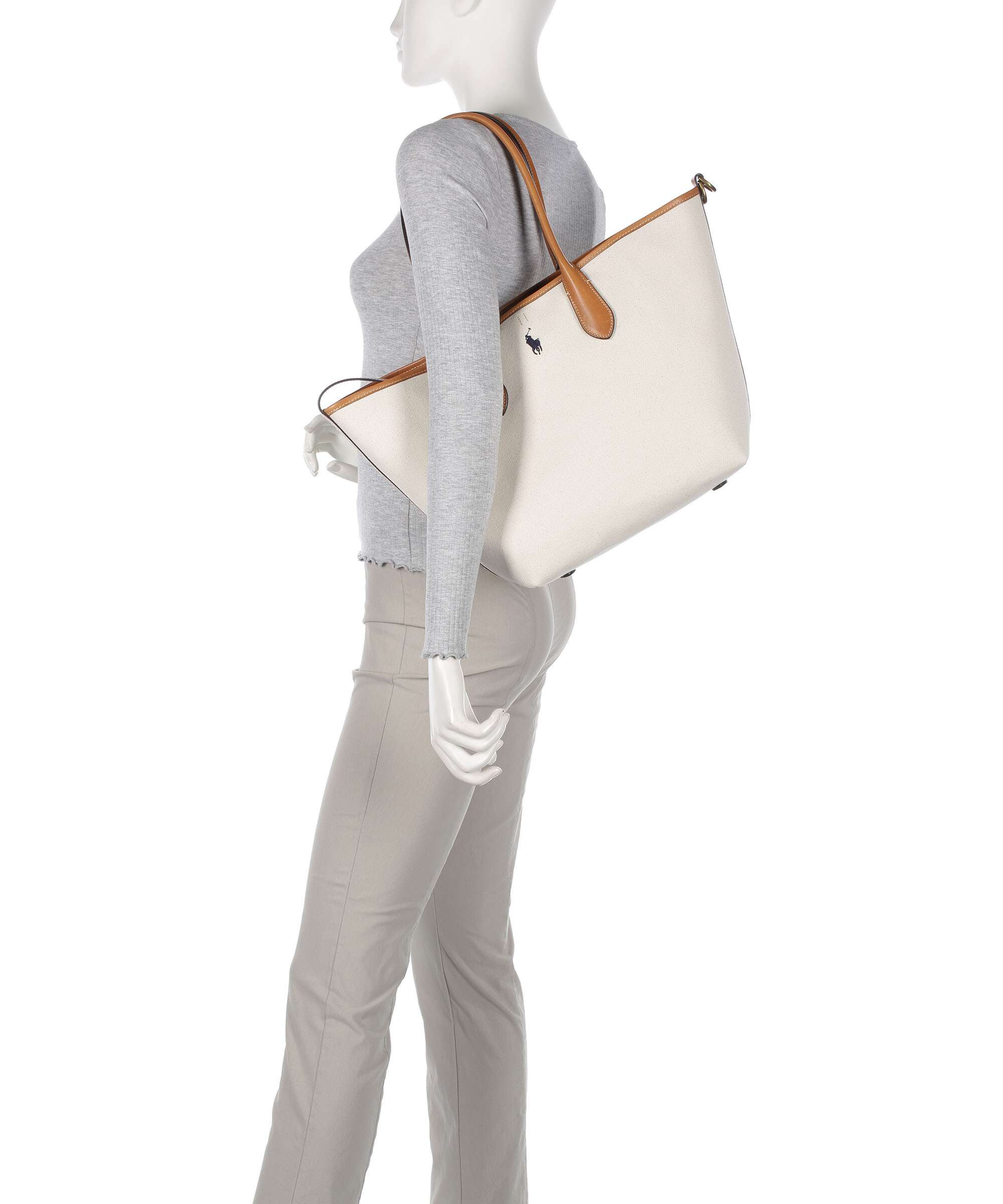 Polo Ralph Lauren Bellport Medium Boodschappentas natural/navy - Image 3