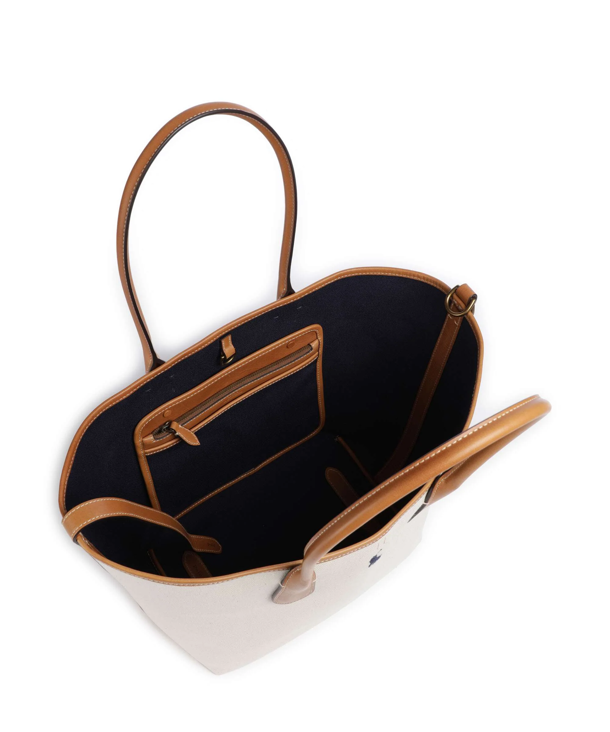 Polo Ralph Lauren Bellport Medium Boodschappentas natural/navy - Image 6