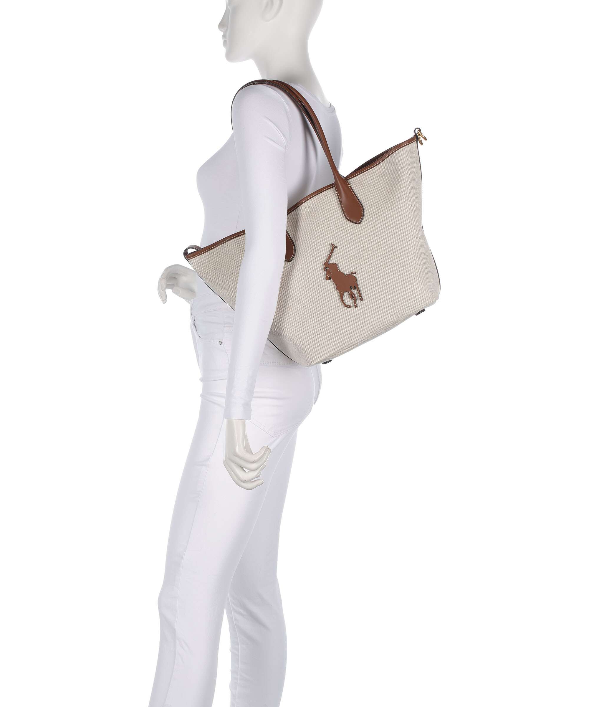 Polo Ralph Lauren Bellport Medium Boodschappentas natural/cuoio - Image 3