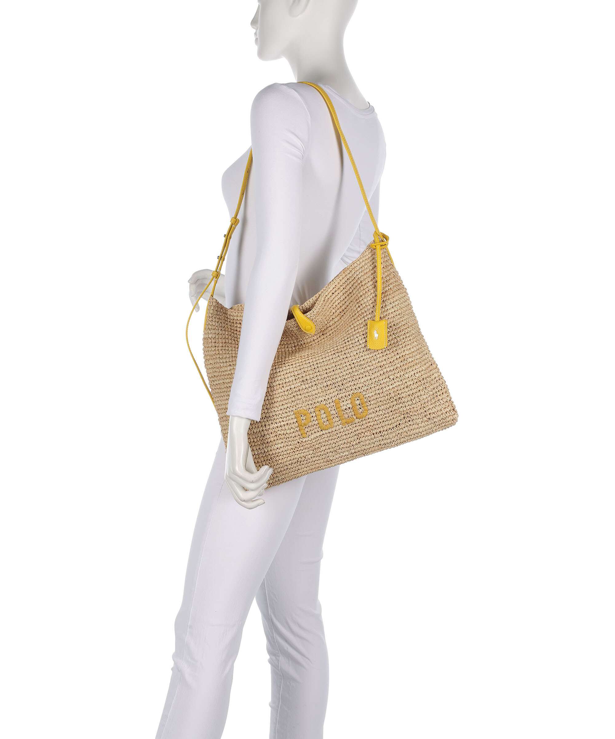 Polo Ralph Lauren Play Large Hobo tas natural/canary yellow - Image 3