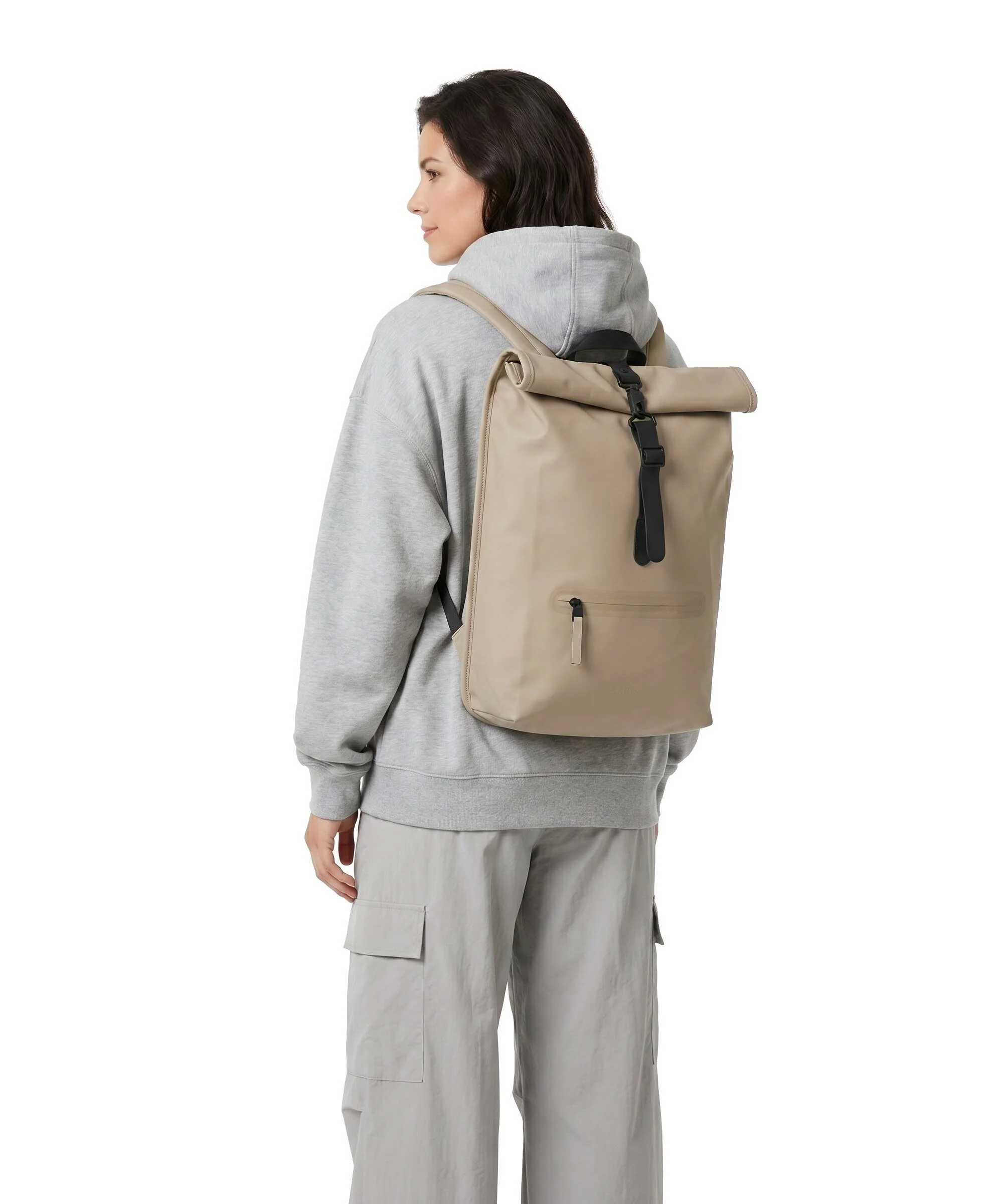 Rains Rolltop rugzak beige - Image 3
