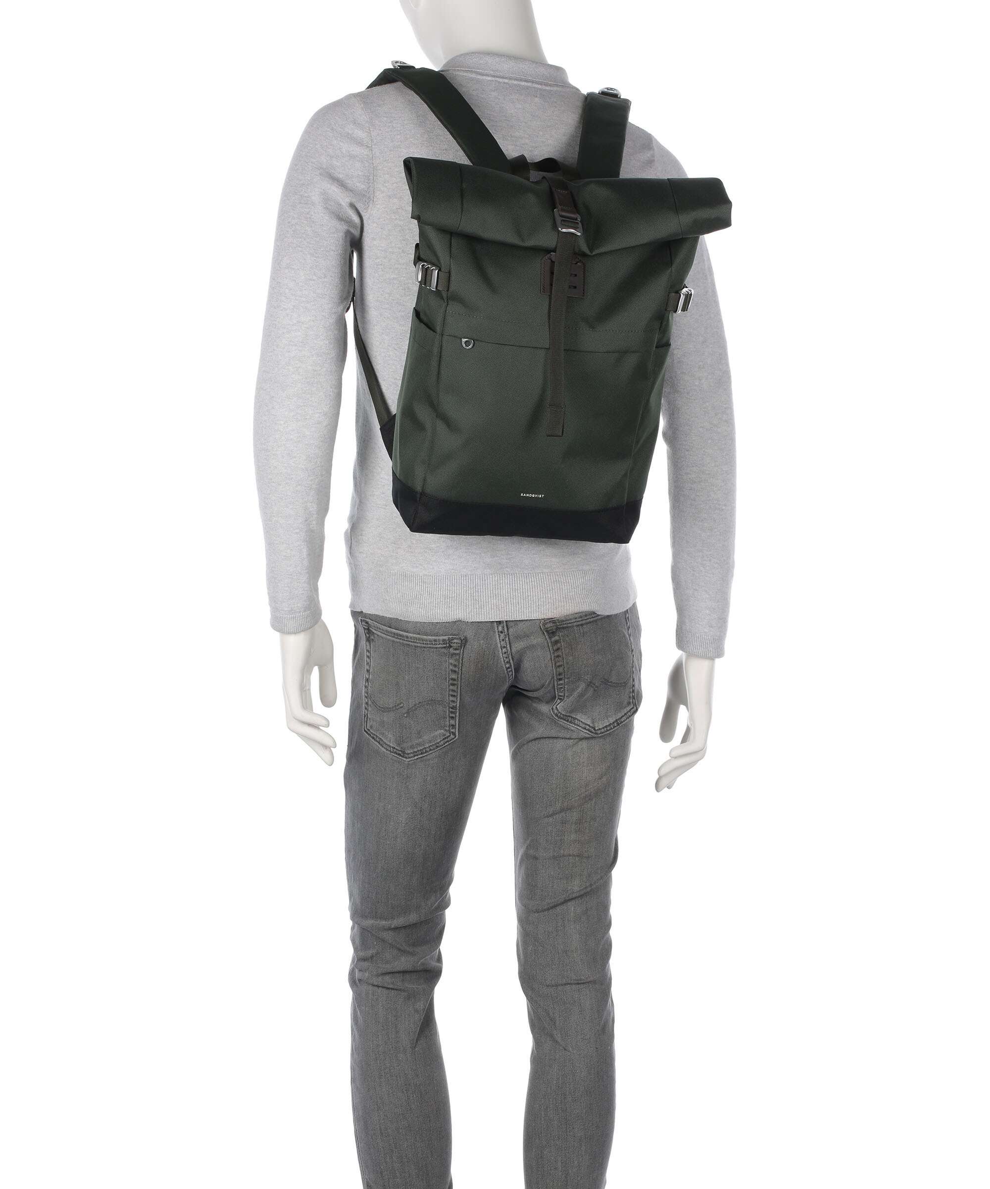 Sandqvist Icon M Rolltop rugzak light grey - Image 4
