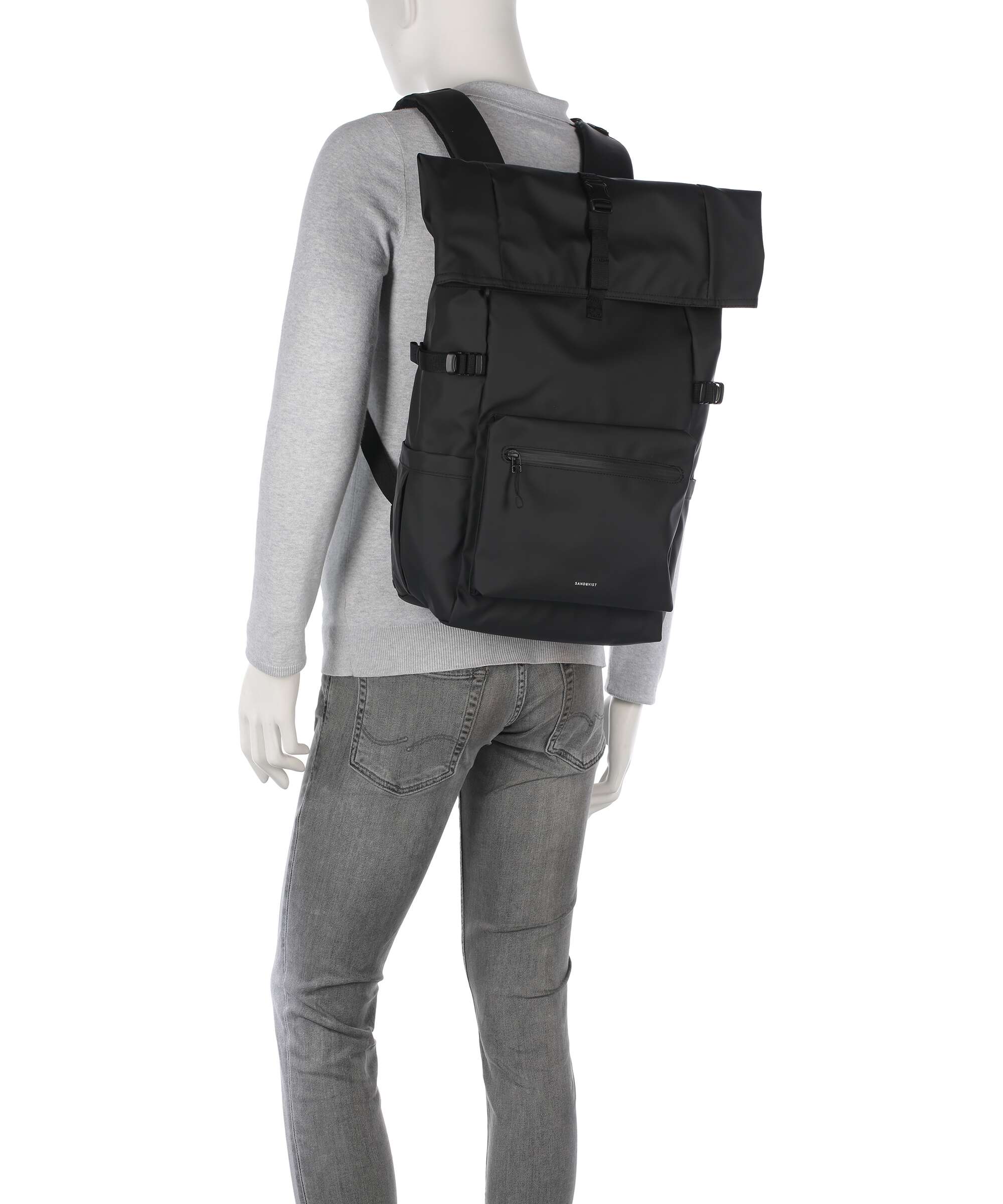 Sandqvist Stream L Rolltop rugzak black - Image 3