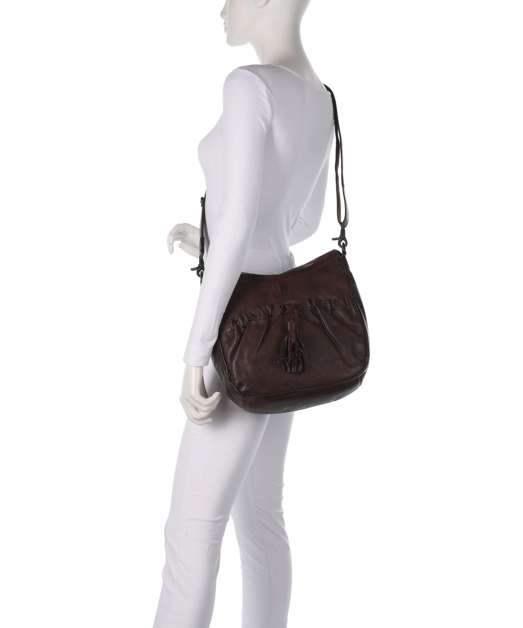 Spikes & Sparrow Apache Jinny Hobo tas dark brown - Image 4