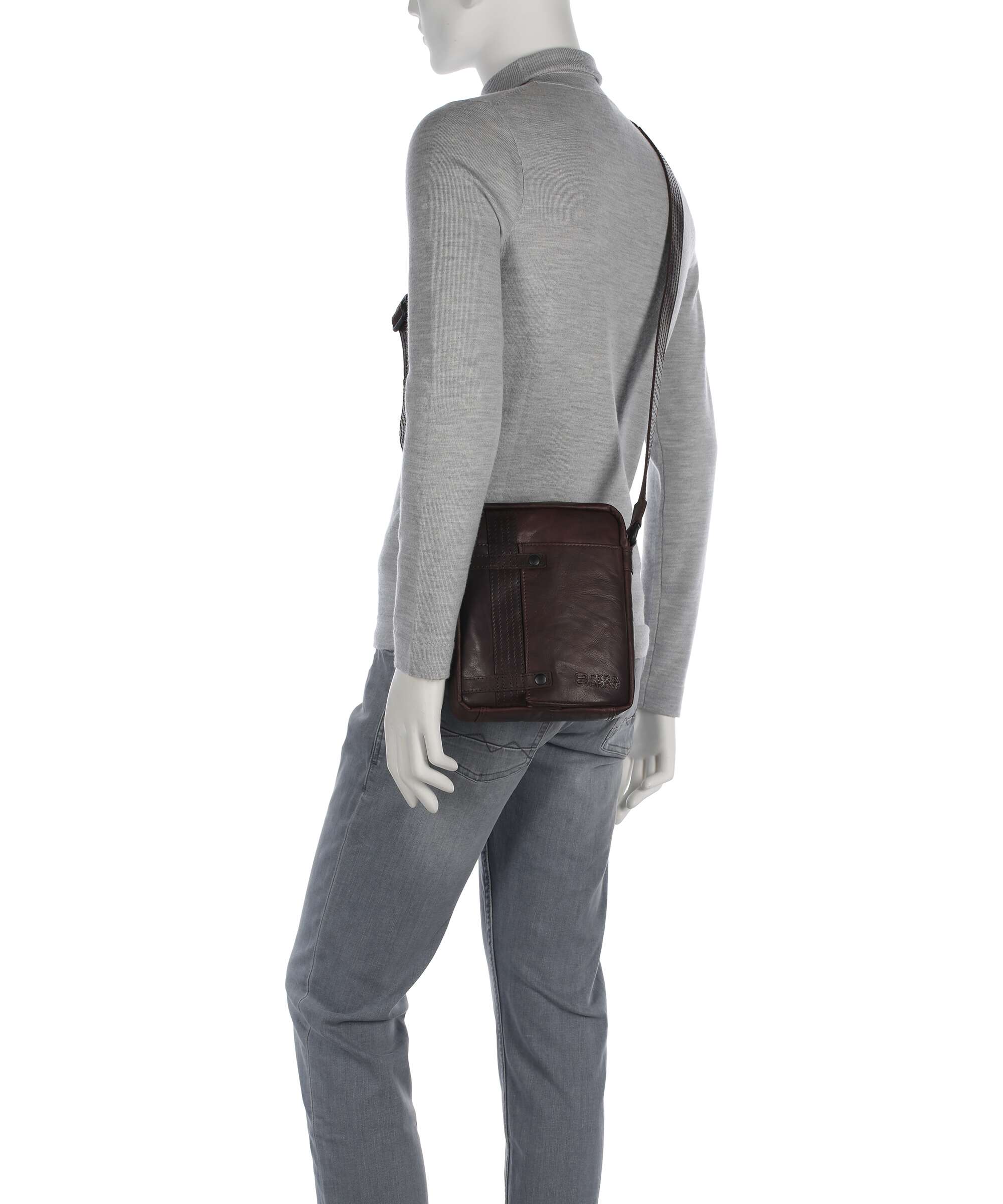 Spikes & Sparrow Bronco Benn Crossbody tas dark brown - Image 3