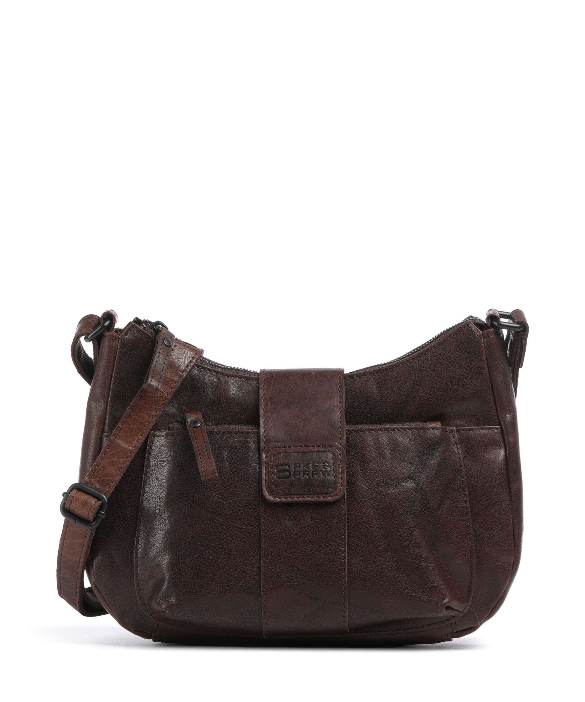 Spikes & Sparrow Bronco Carlia Crossbody tas dunkelbraun